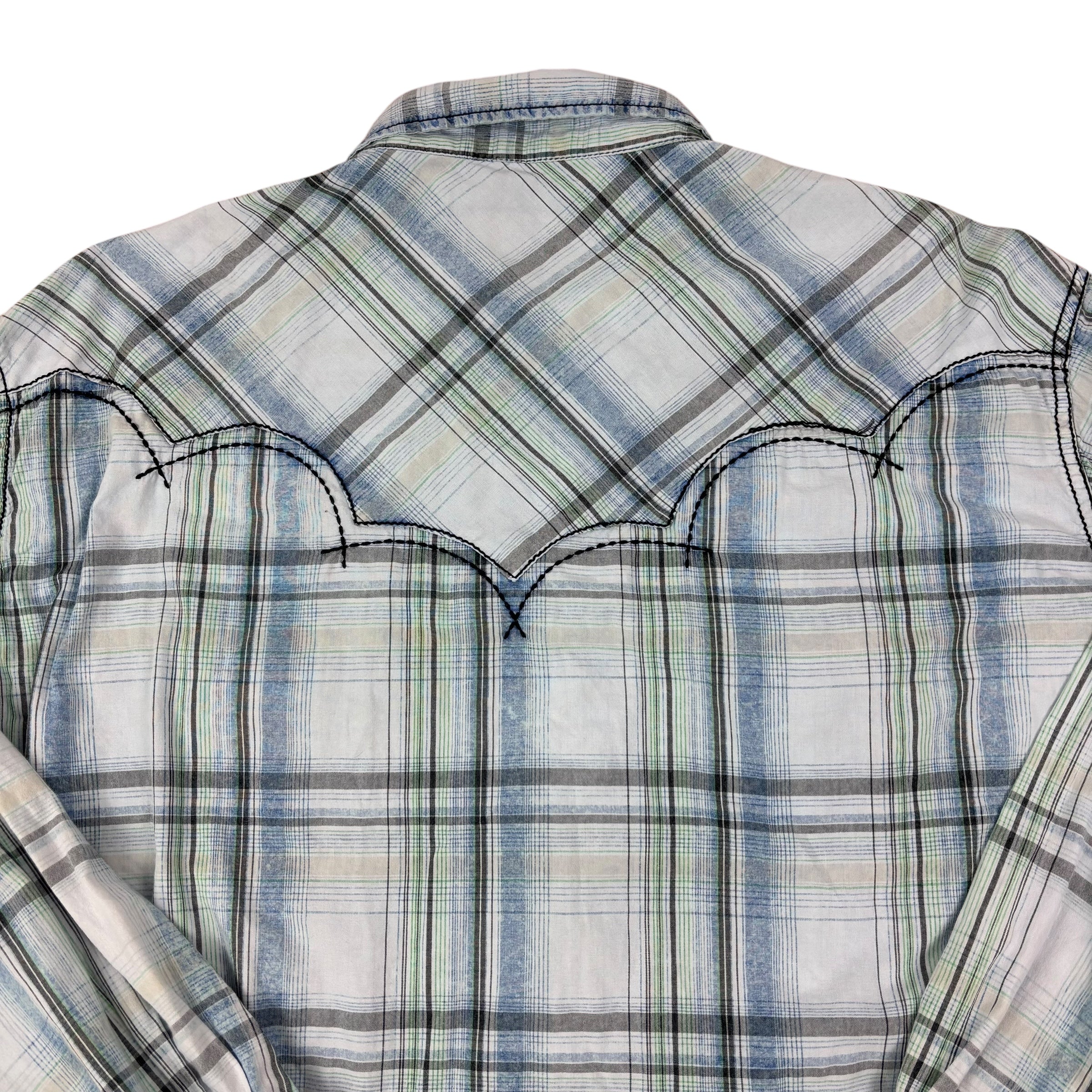 Cowboy Up Pearl Snap Plaid Shirt (XL)