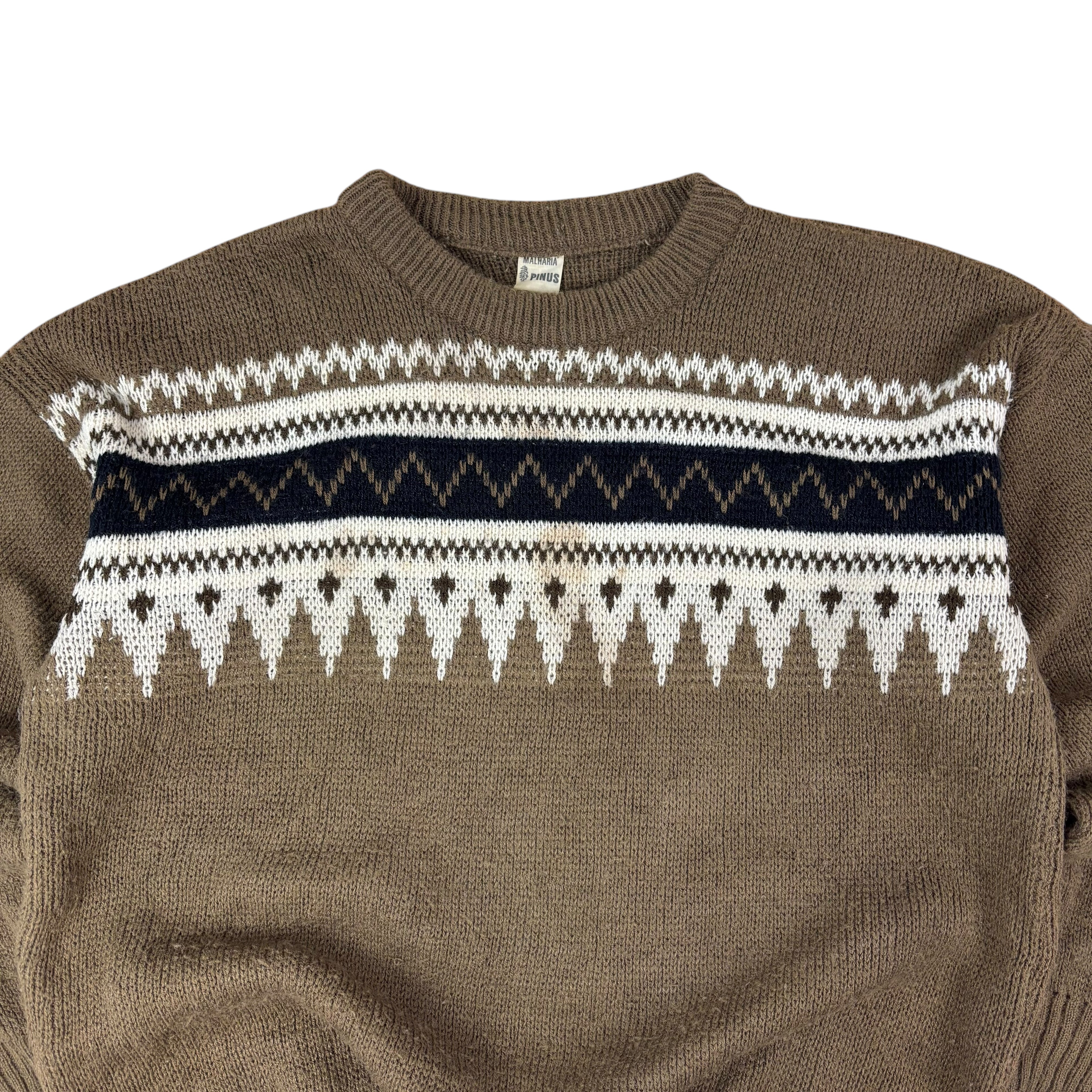 Malharia Vintage Brown Knitted Sweater (L)