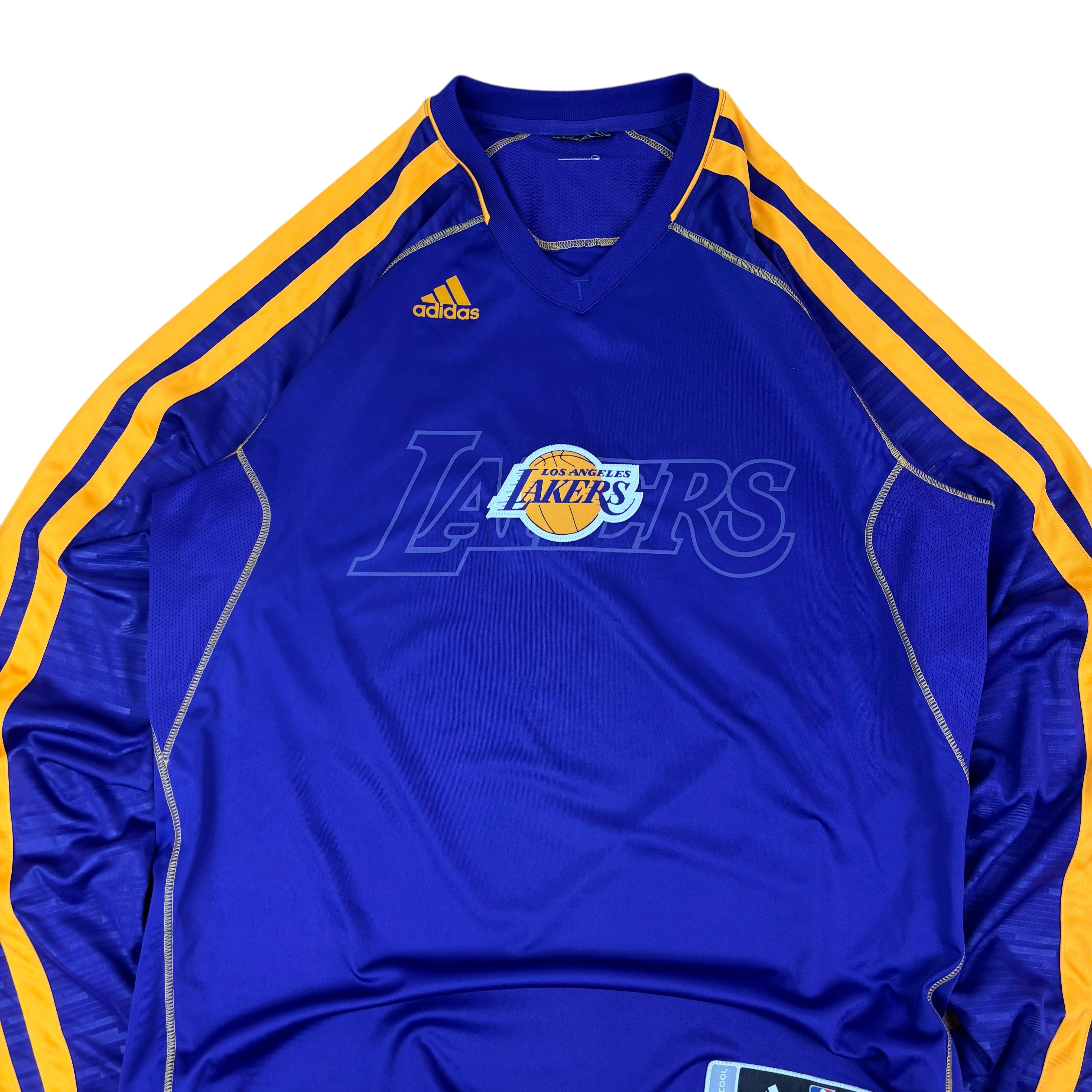 Adidas Los Angeles Lakers NBA 2012 Warm-Up LS Basketball Jersey (M)