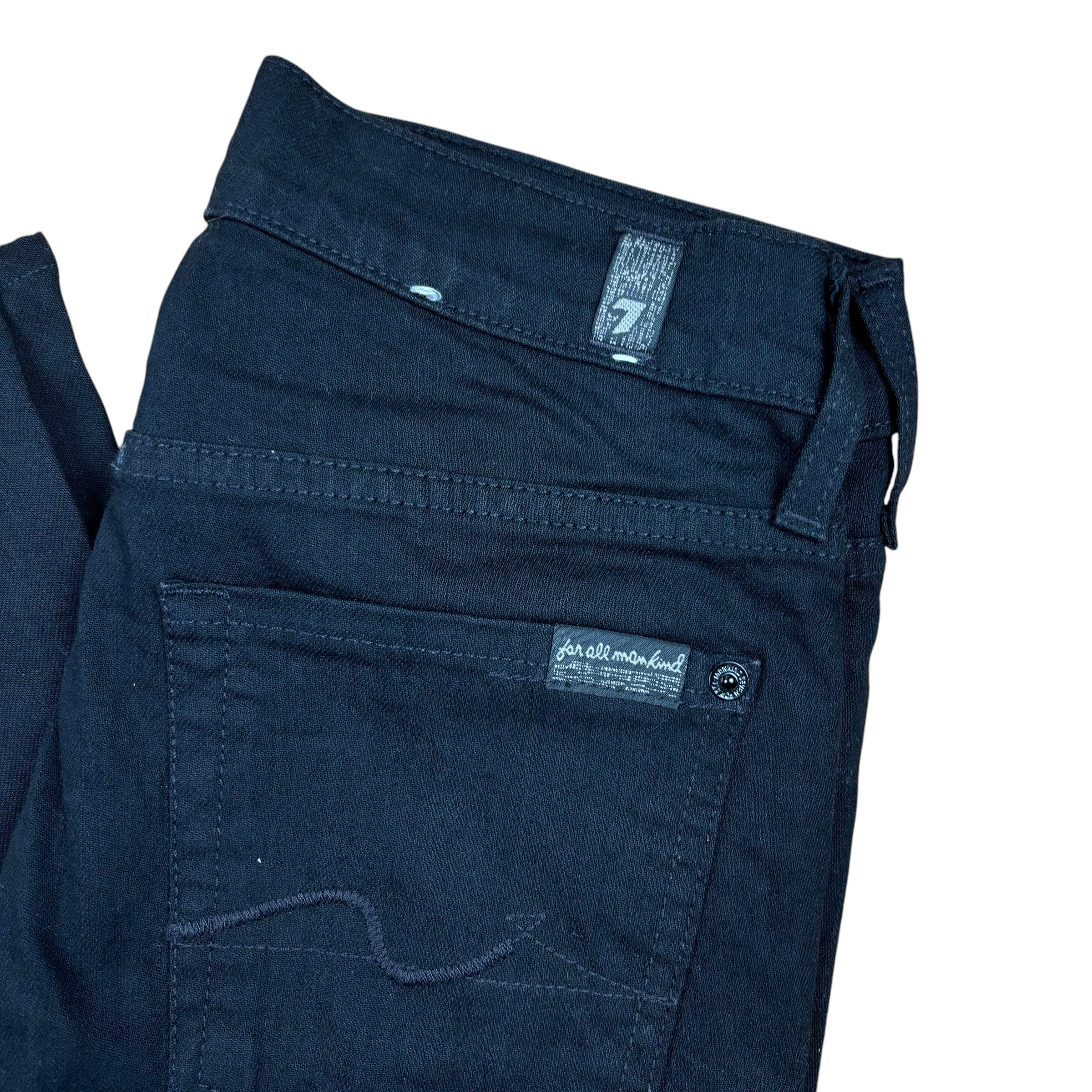 7 For All Mankind Black Y2K Bootcut Jeans (W24”)