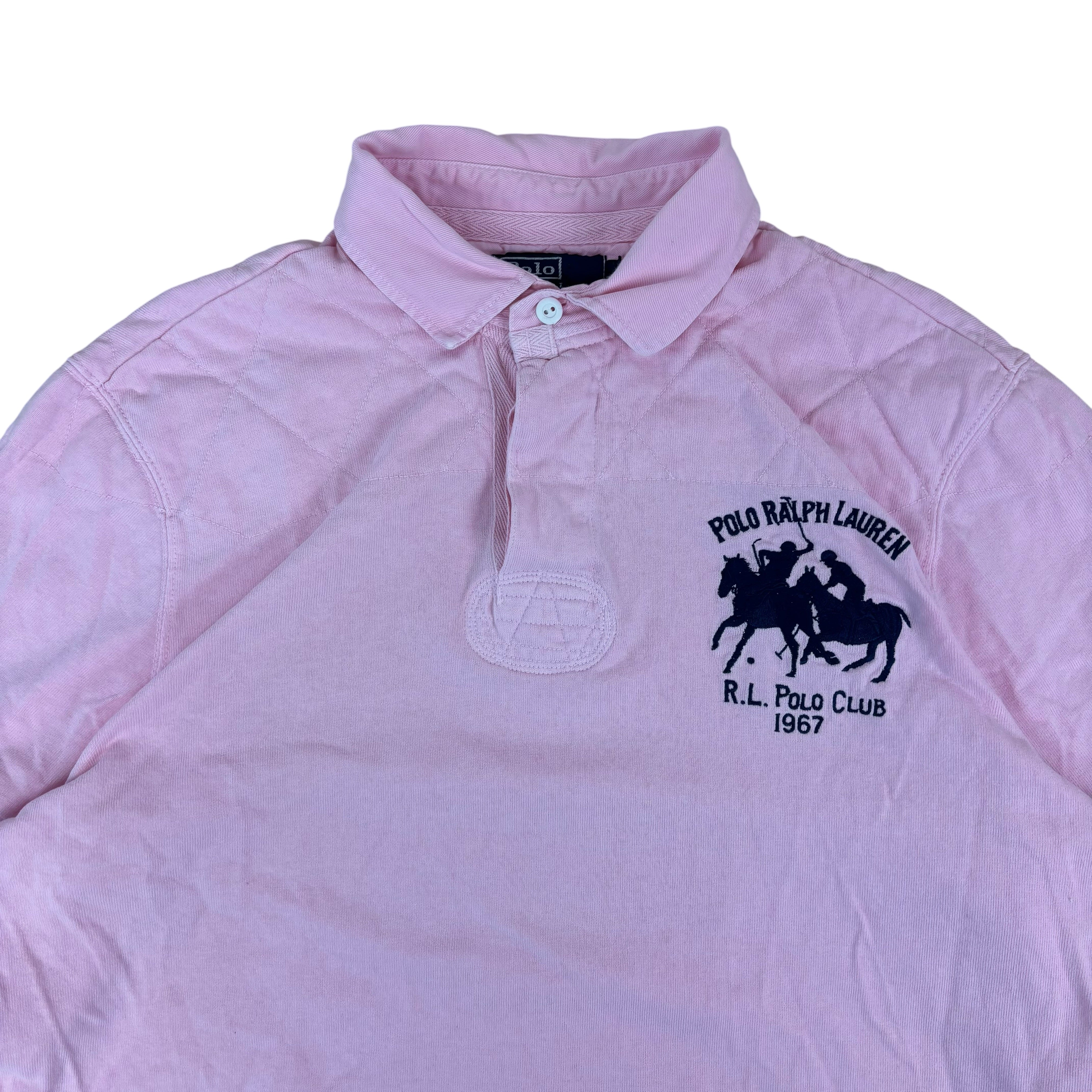 Polo Ralph Lauren 90s Pink Big Pony LS Polo Shirt (L)