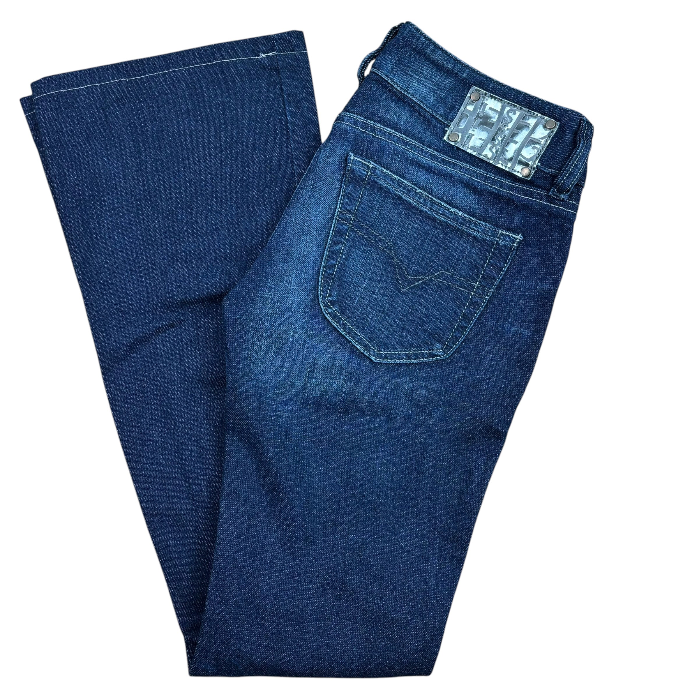 Diesel Louvley Y2K Flared Washed Denim Jeans (25”x32”)