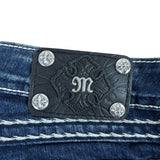 MissMe Y2K Distressed Boot-Cut Jeans (29”)