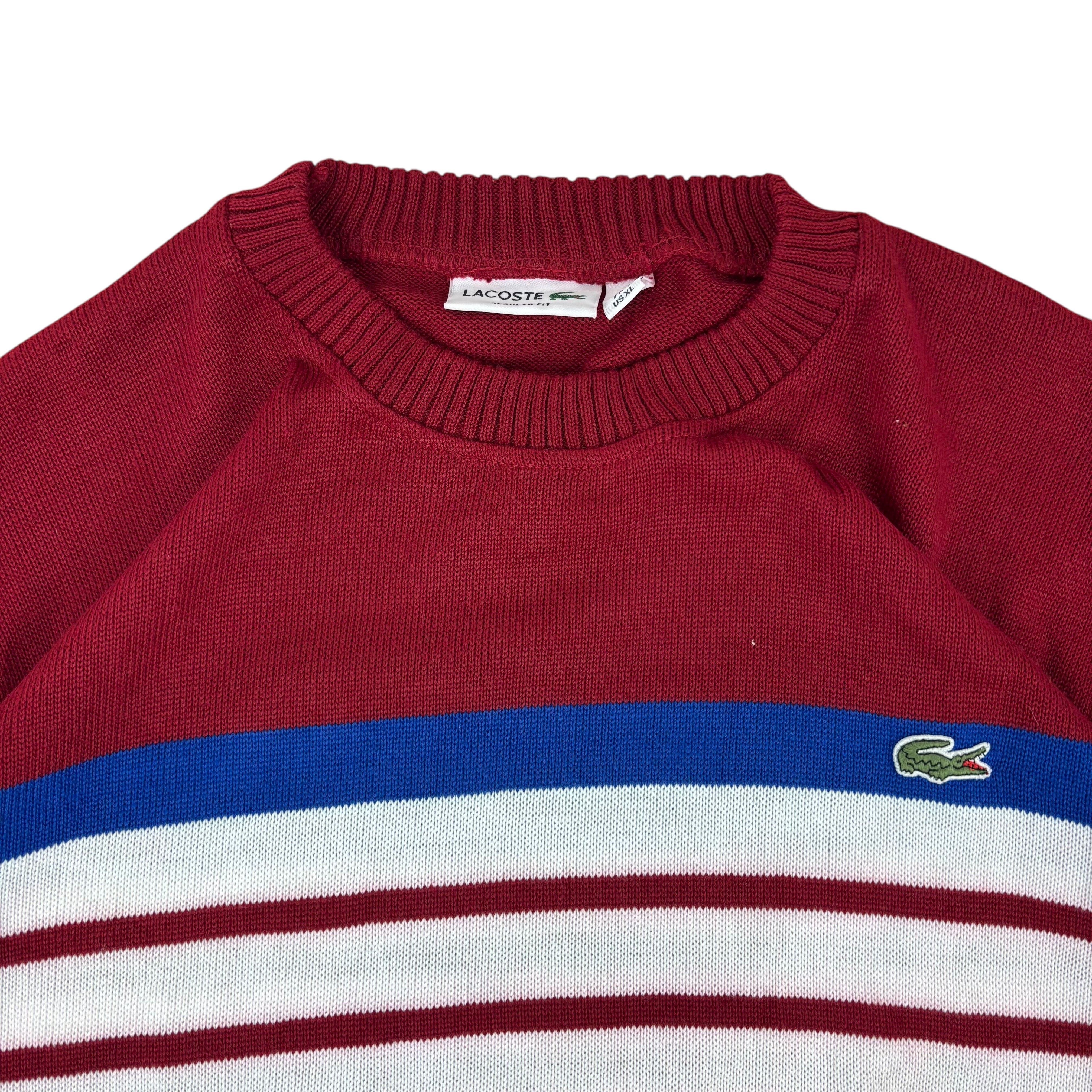 Lacoste Y2K Striped Knitted Sweater (XL)