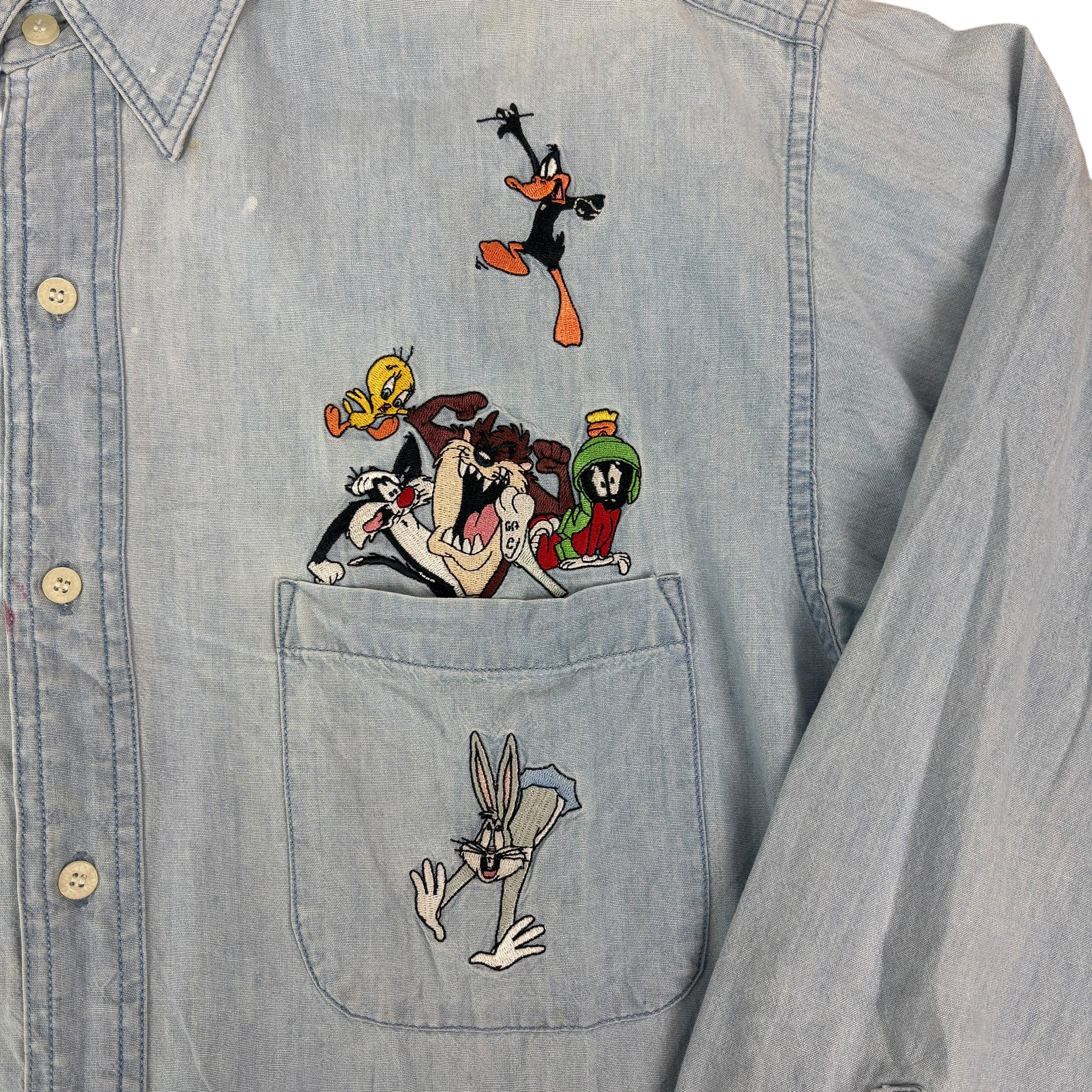 Looney Tunes 90s Graphic Denim Shirt (M)