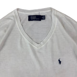 Polo Ralph Lauren White Knitted V-Neck Sweater (M)