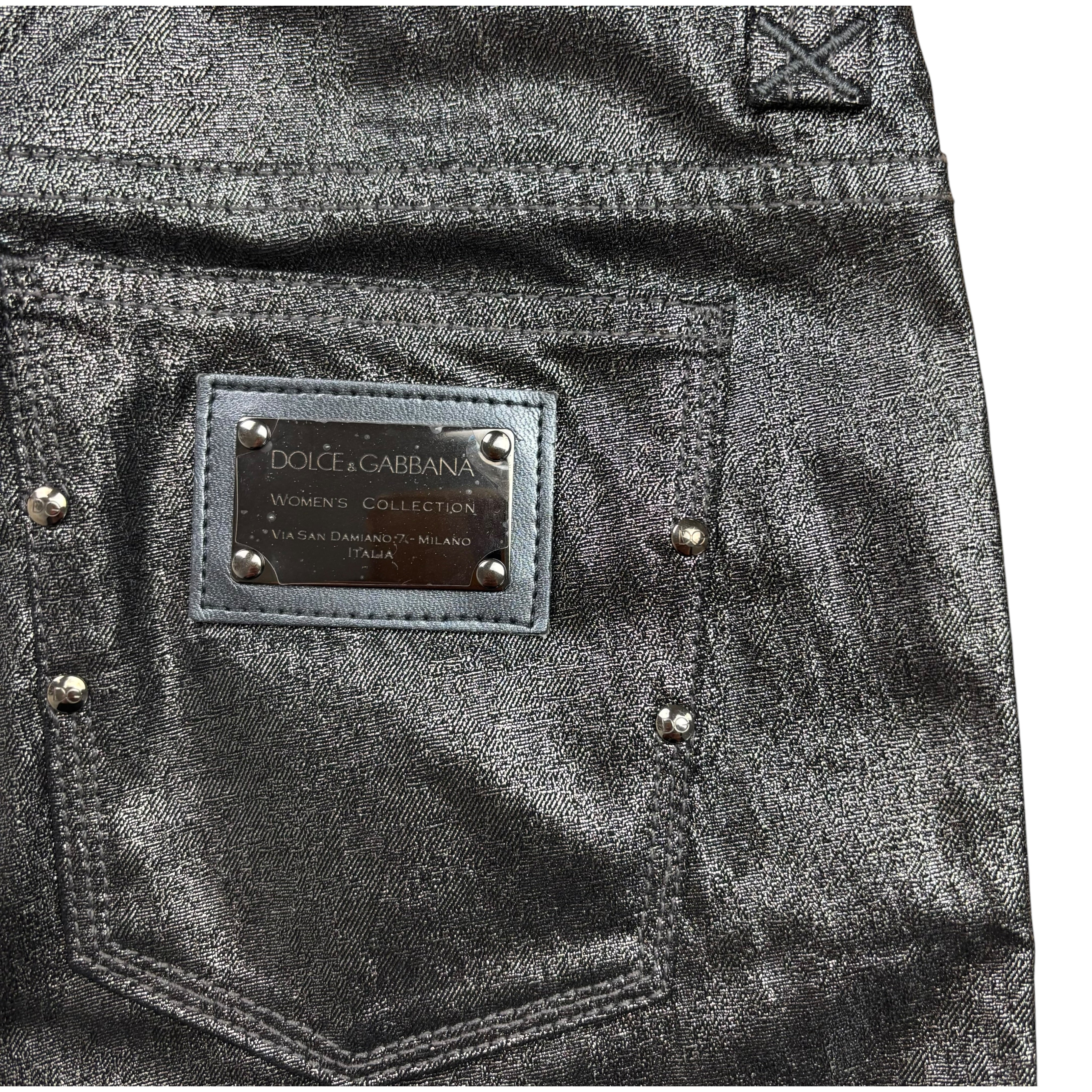 Dolce&Gabanna Y2K Silver Denim Pants (Women’s S)