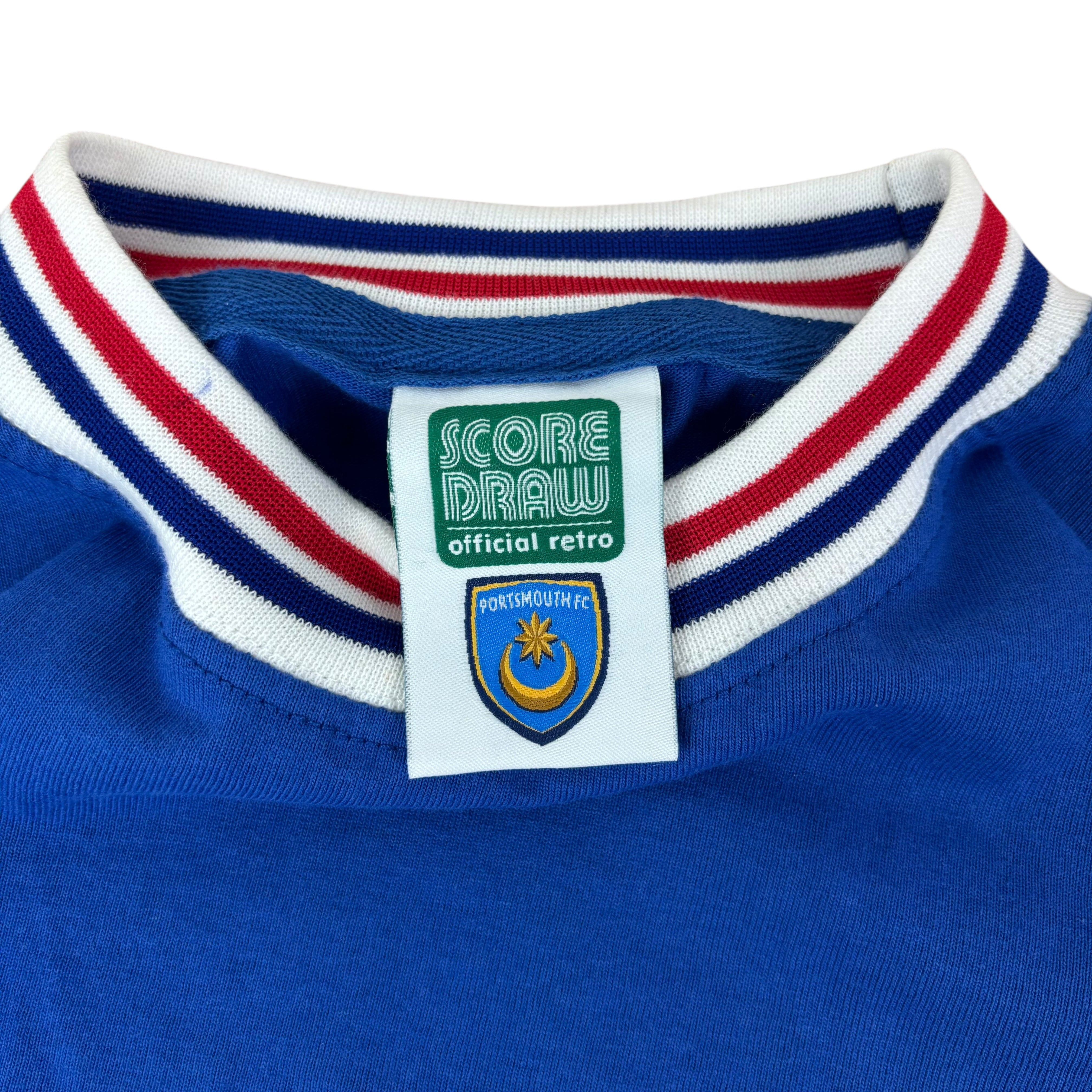 Score Draw Portsmouth FC 1960/70 Official Retro Home Jersey (M)