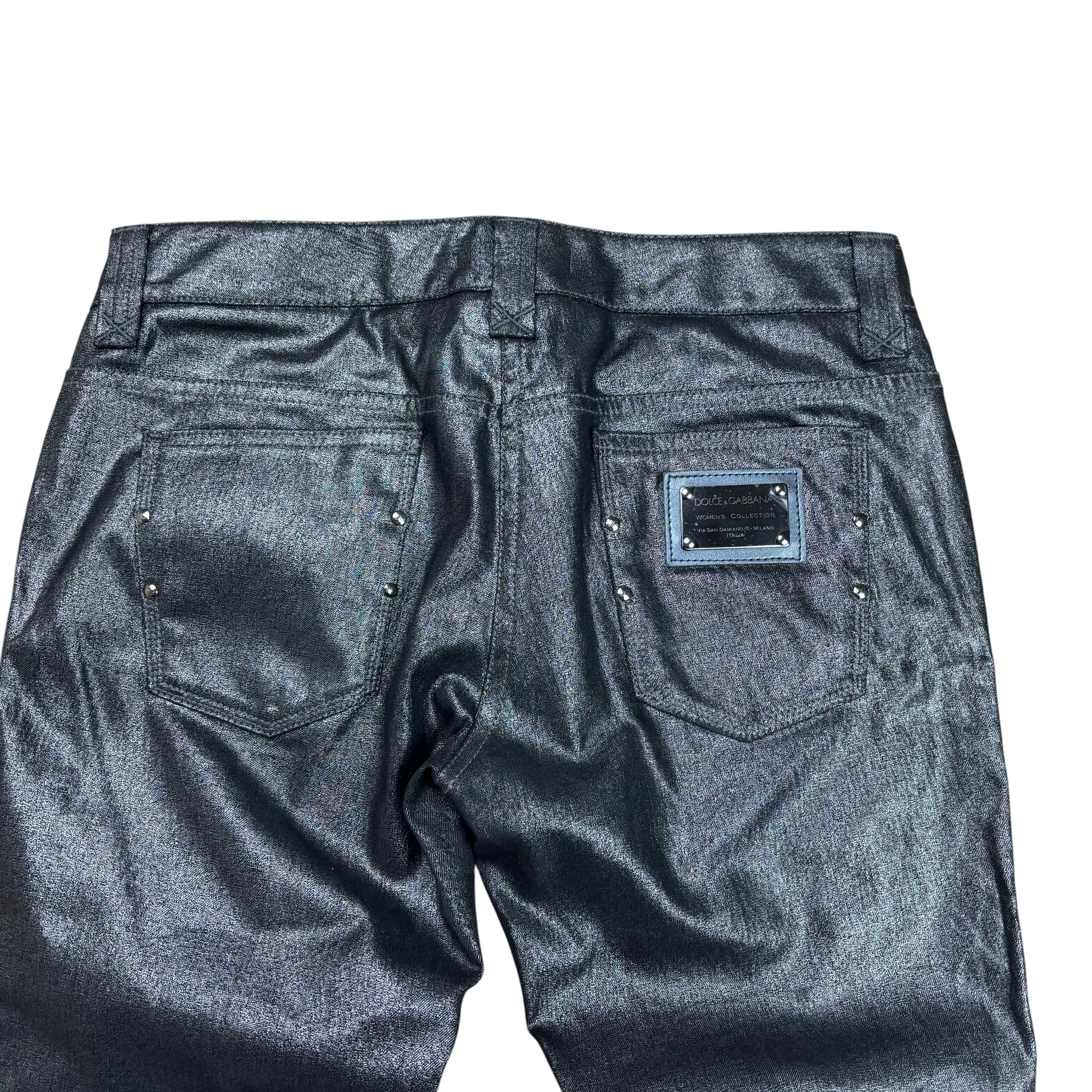 Dolce&Gabanna Y2K Silver Denim Pants (Women’s S)