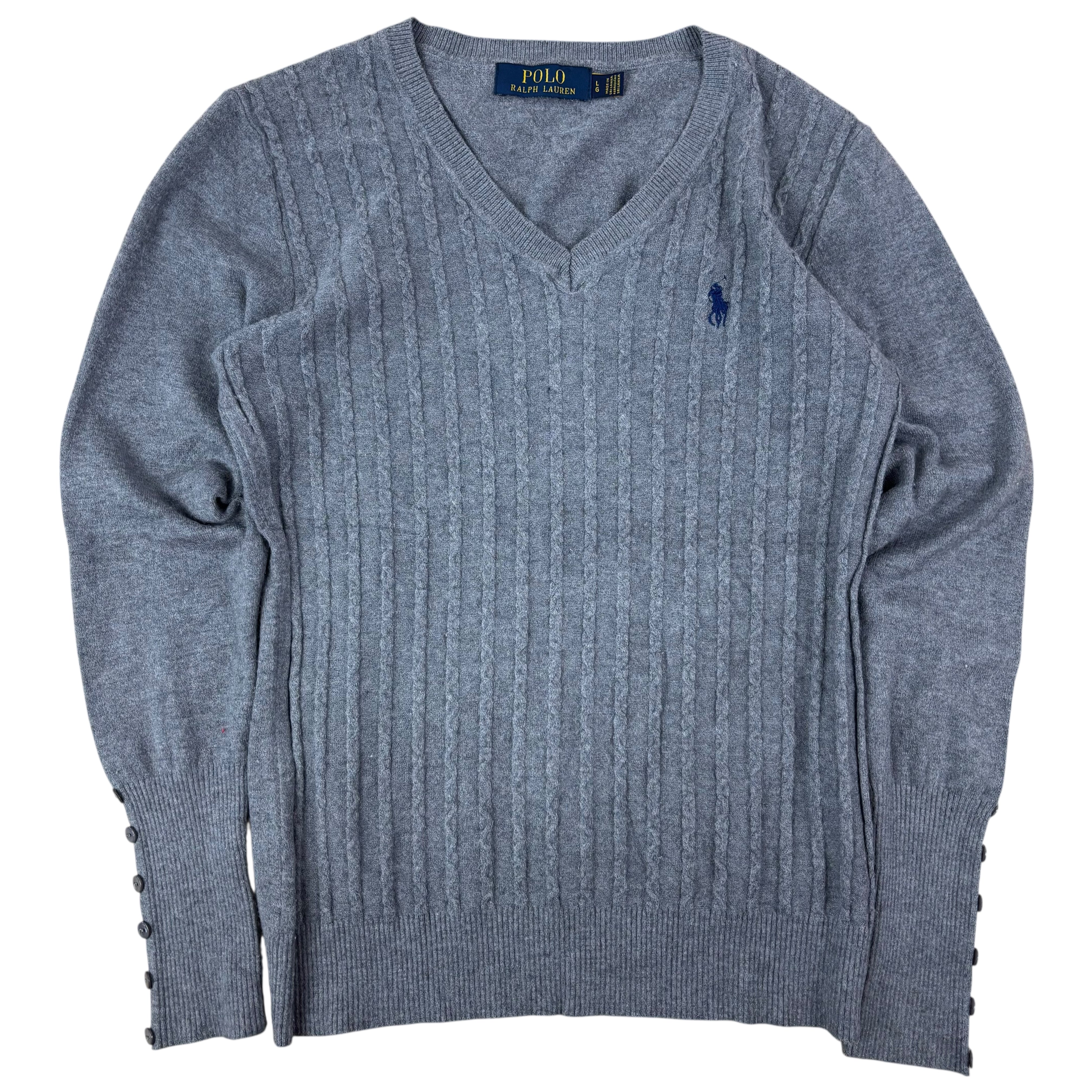 Polo Ralph Lauren Grey Knitted Sweater (Women’s L)