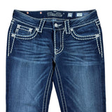 MissMe Y2K Distressed Boot-Cut Jeans (29”)