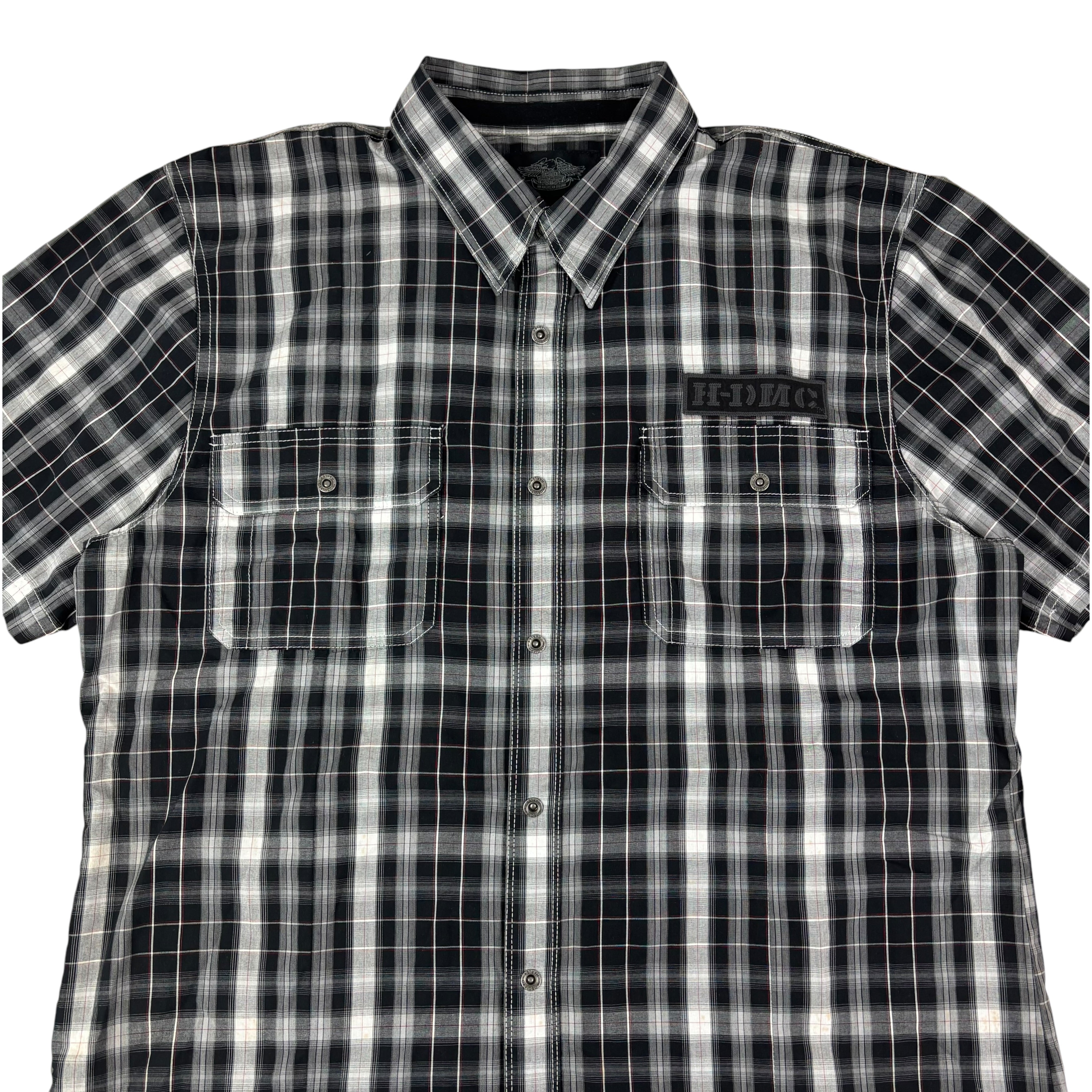 Harley Davidson Y2K Plaid Biker Shirt (XXL)