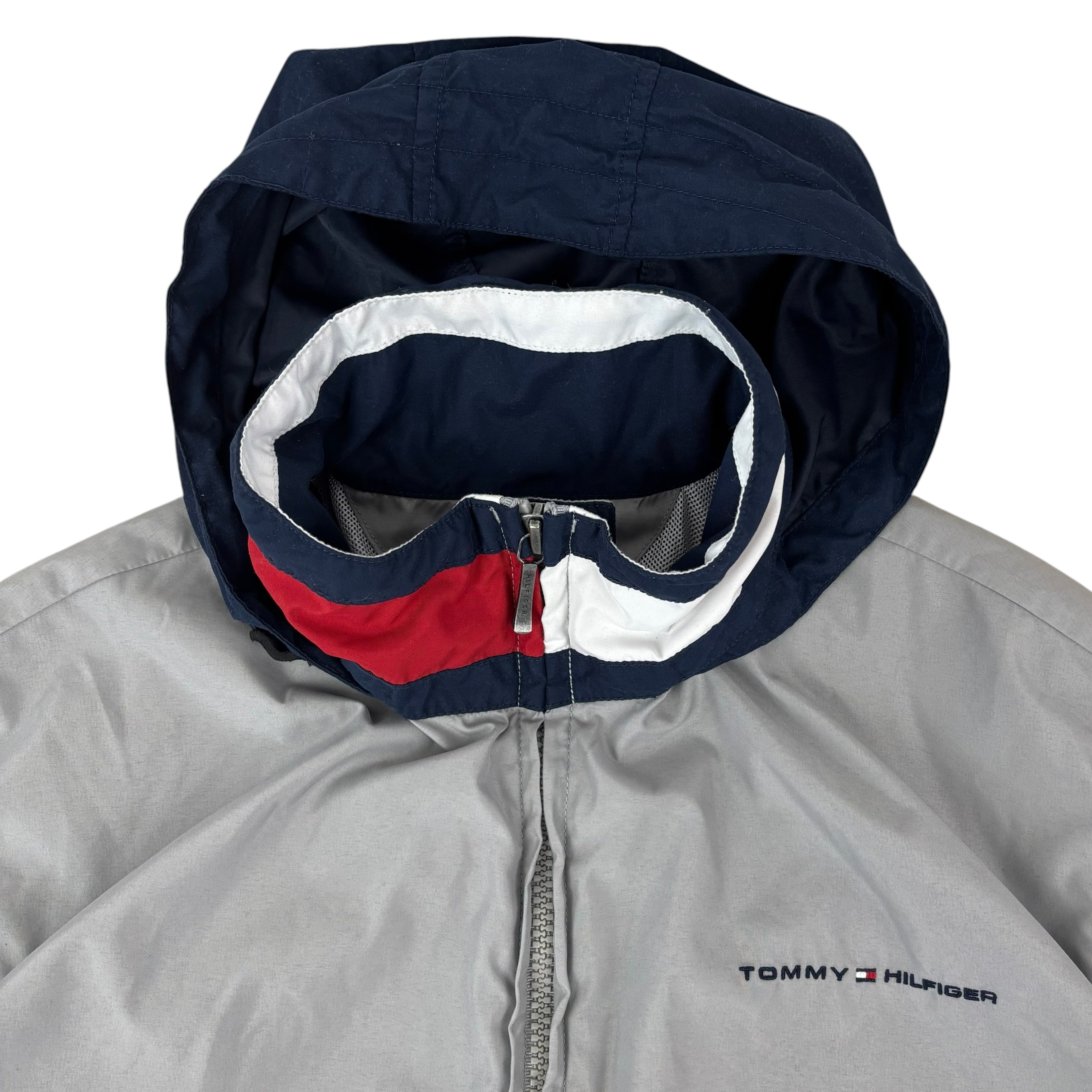 Tommy Hilfiger Grey Y2K Logo Windbreaker (L)