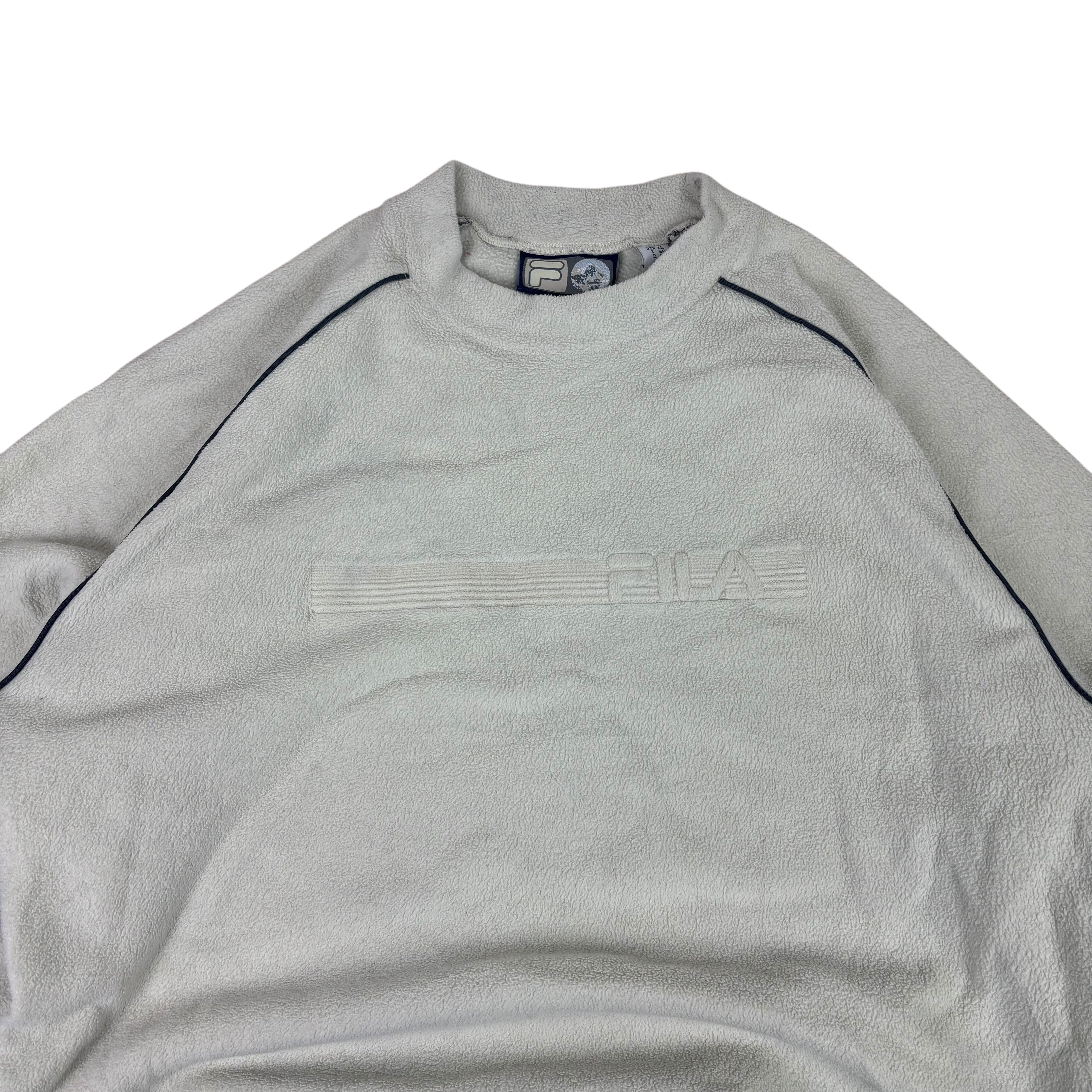 FILA 90s Cream Fleece Sweater (XL)