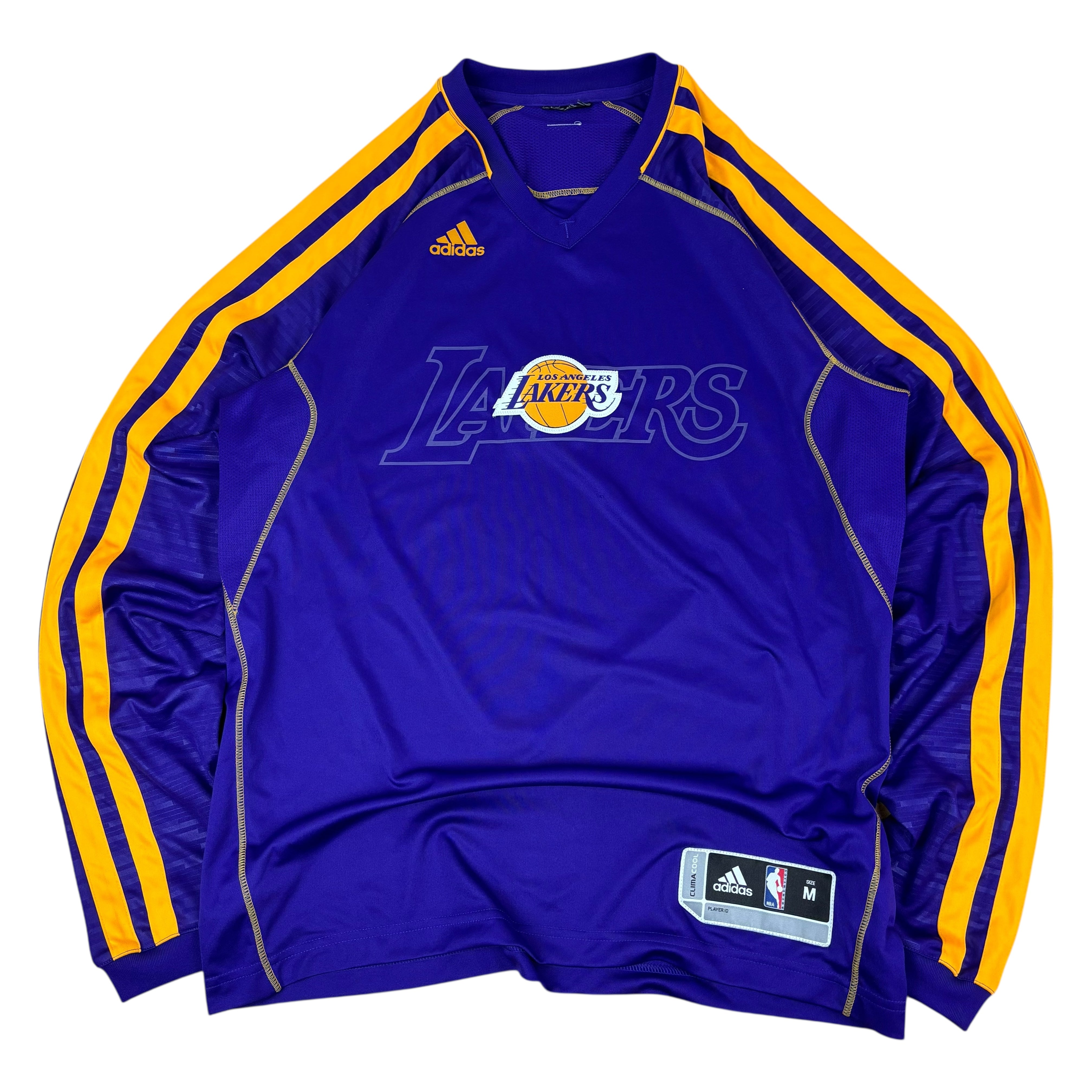 Adidas Los Angeles Lakers NBA 2012 Warm-Up LS Basketball Jersey (M)