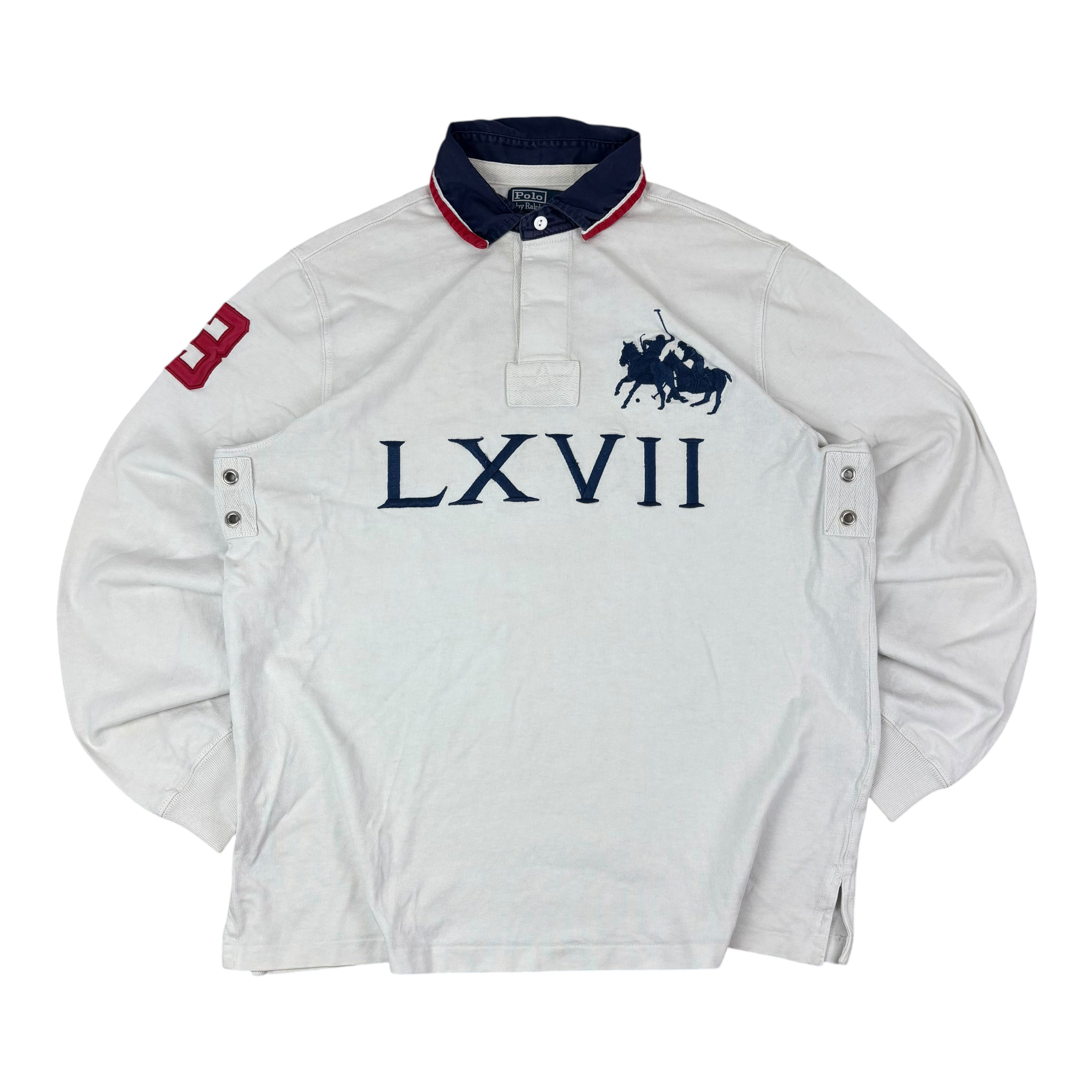 Polo Ralph Lauren 90s White Big Pony LS Polo Shirt (L)