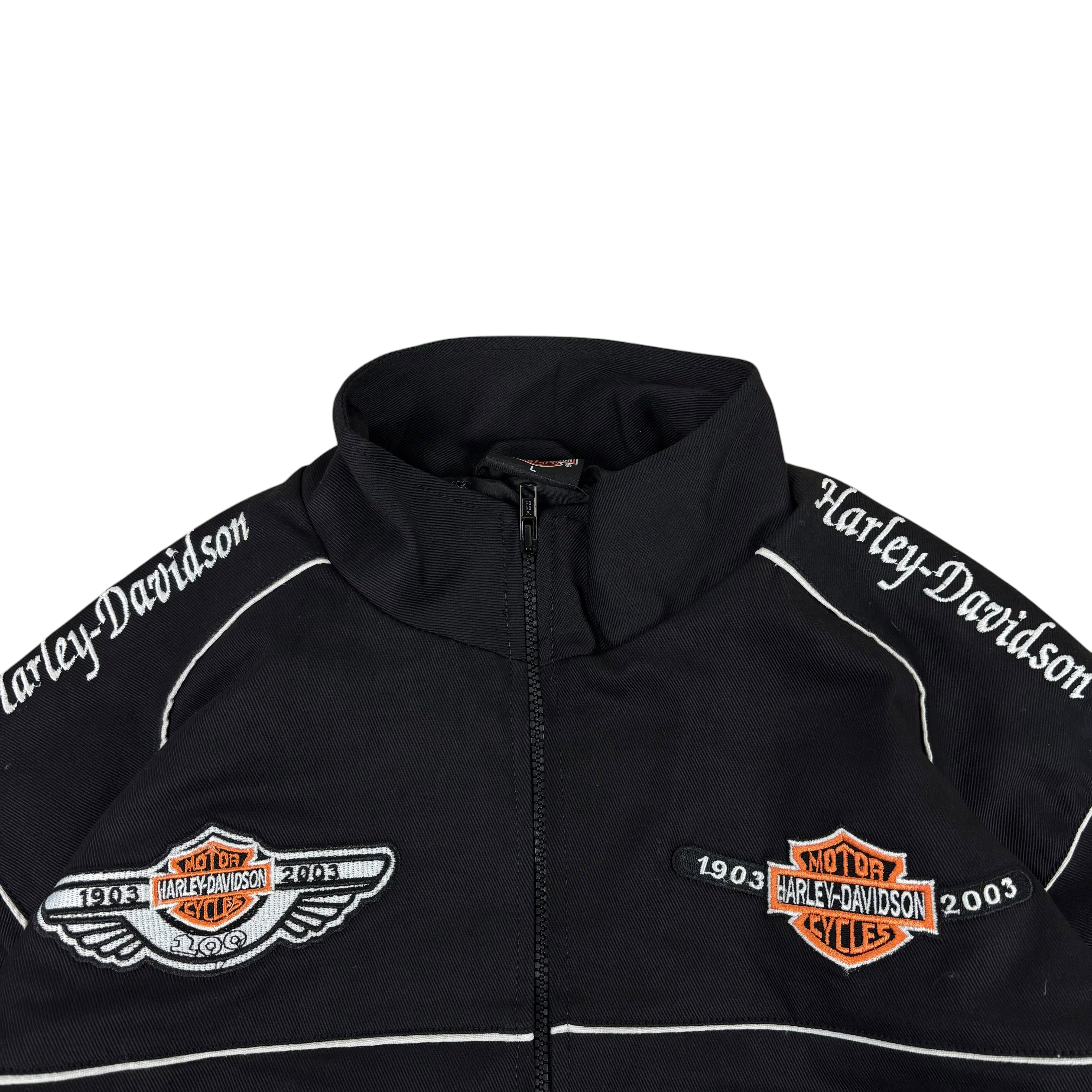 Harley Davidson 100 Year Anniversary 2003 Black Racing Jacket (L-XL)