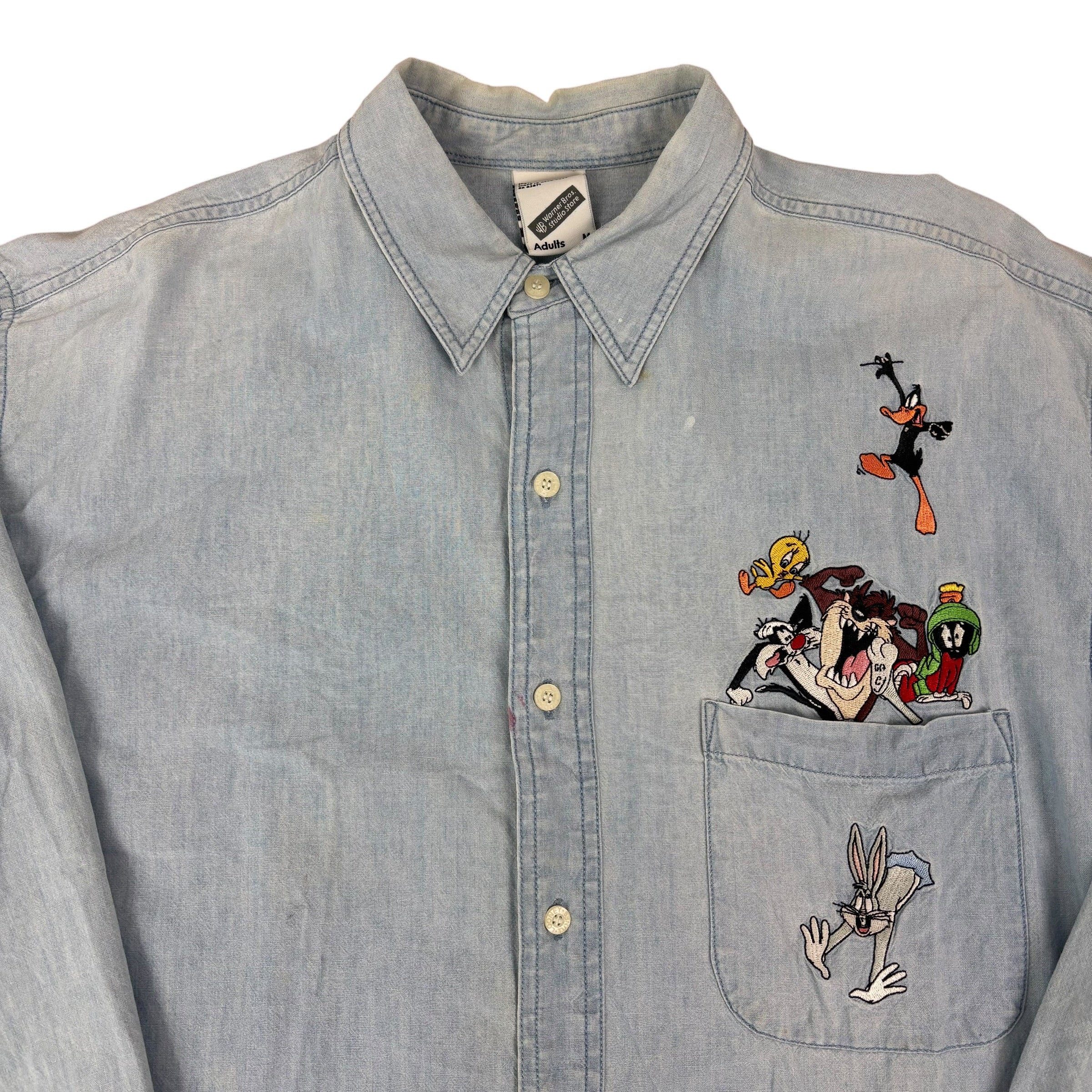 Looney Tunes 90s Graphic Denim Shirt (M)