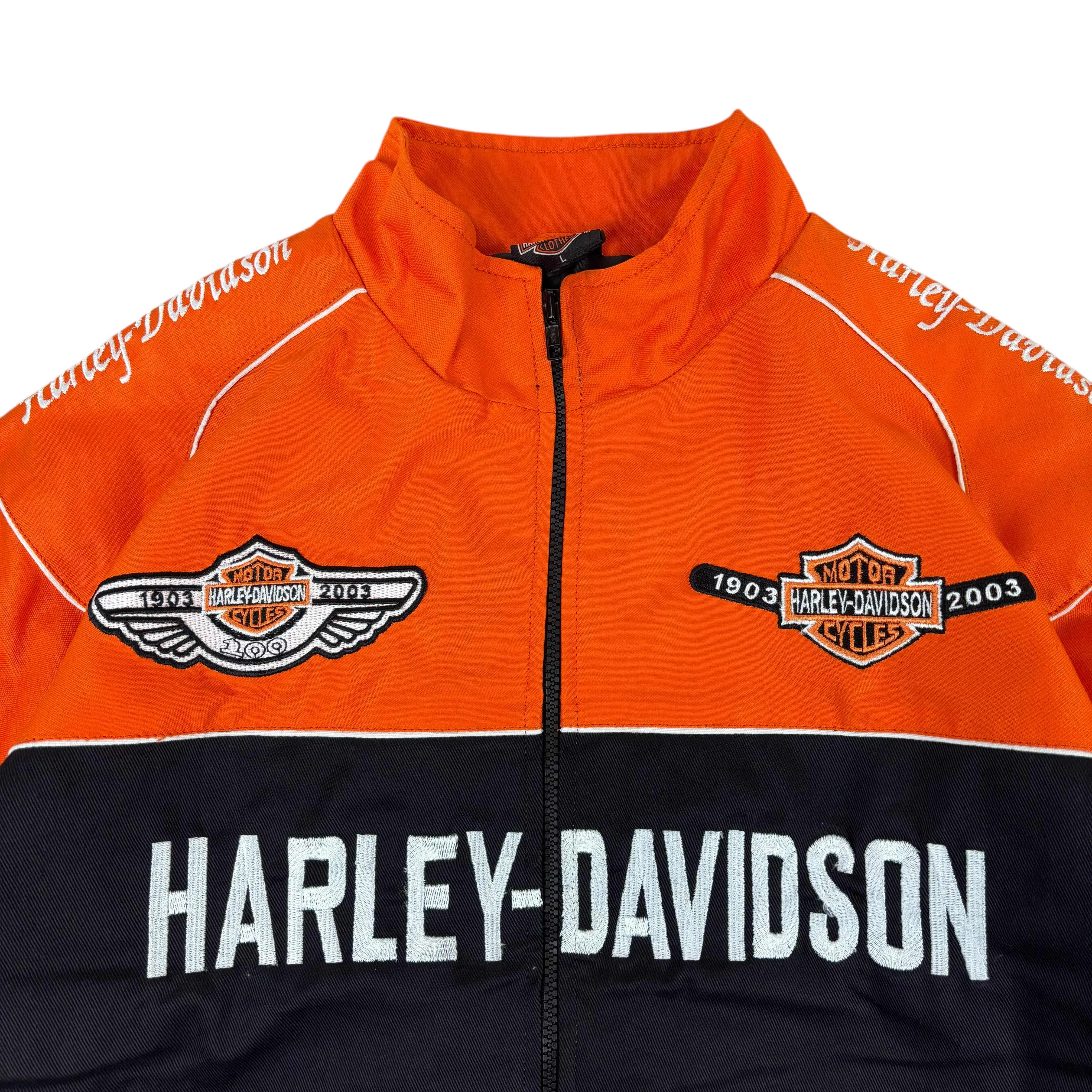 Harley Davidson 100 Year Anniversary 2003 Orange Racing Jacket (M-XL)
