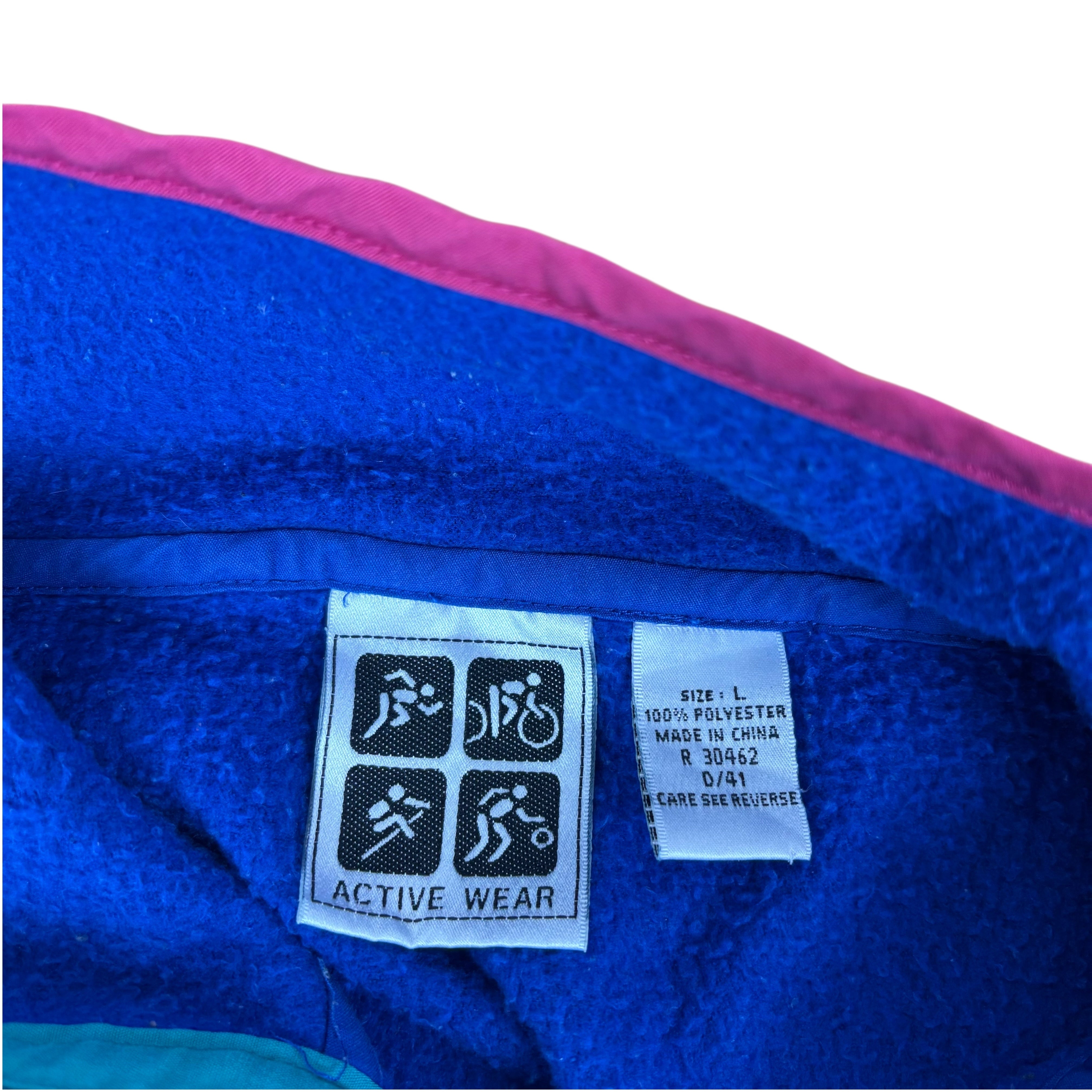 Active Wear Vintage Q-Zip Colourblock Fleece (L)