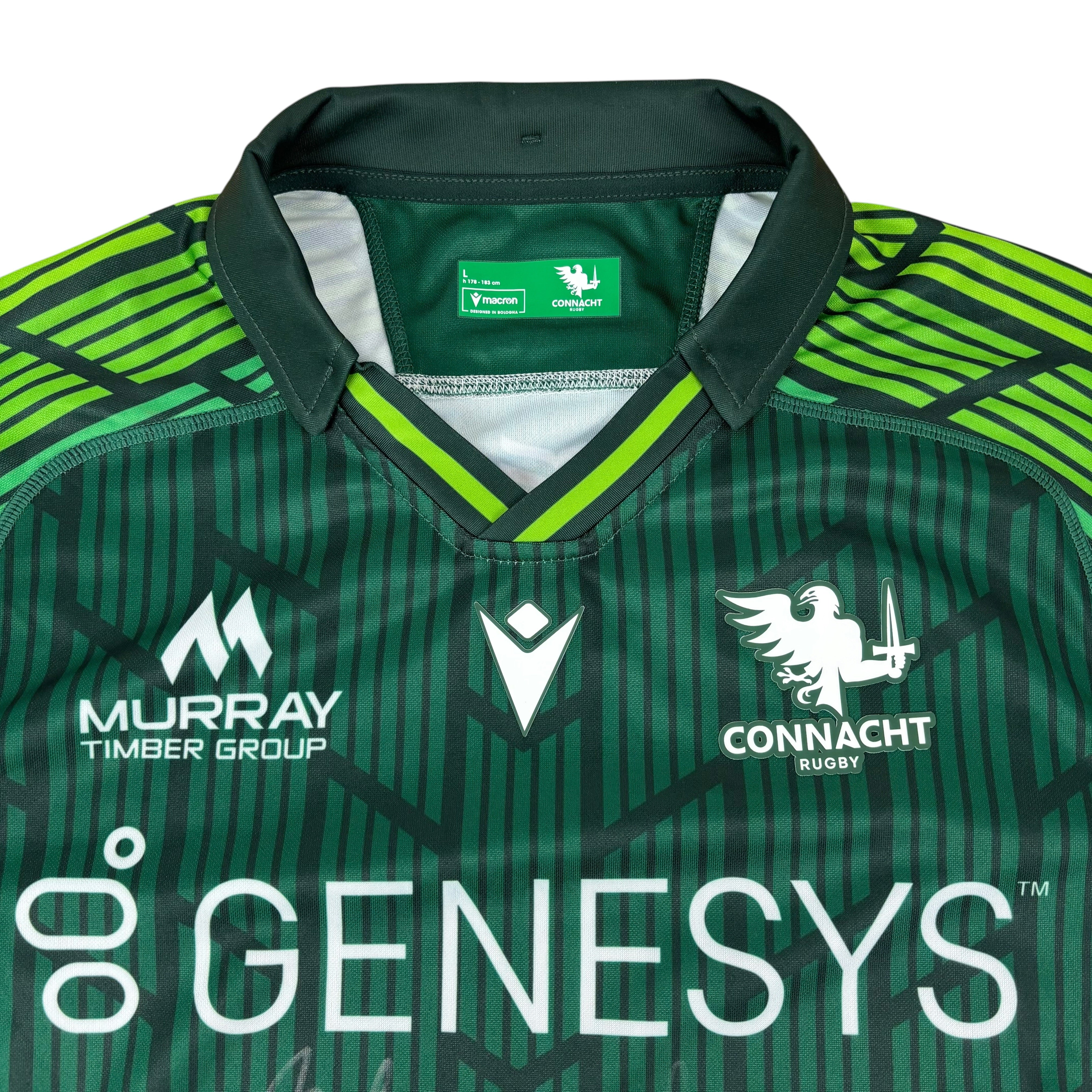 Macron Connacht Rugby 2023/24 Squad Signed Home Jersey (L)