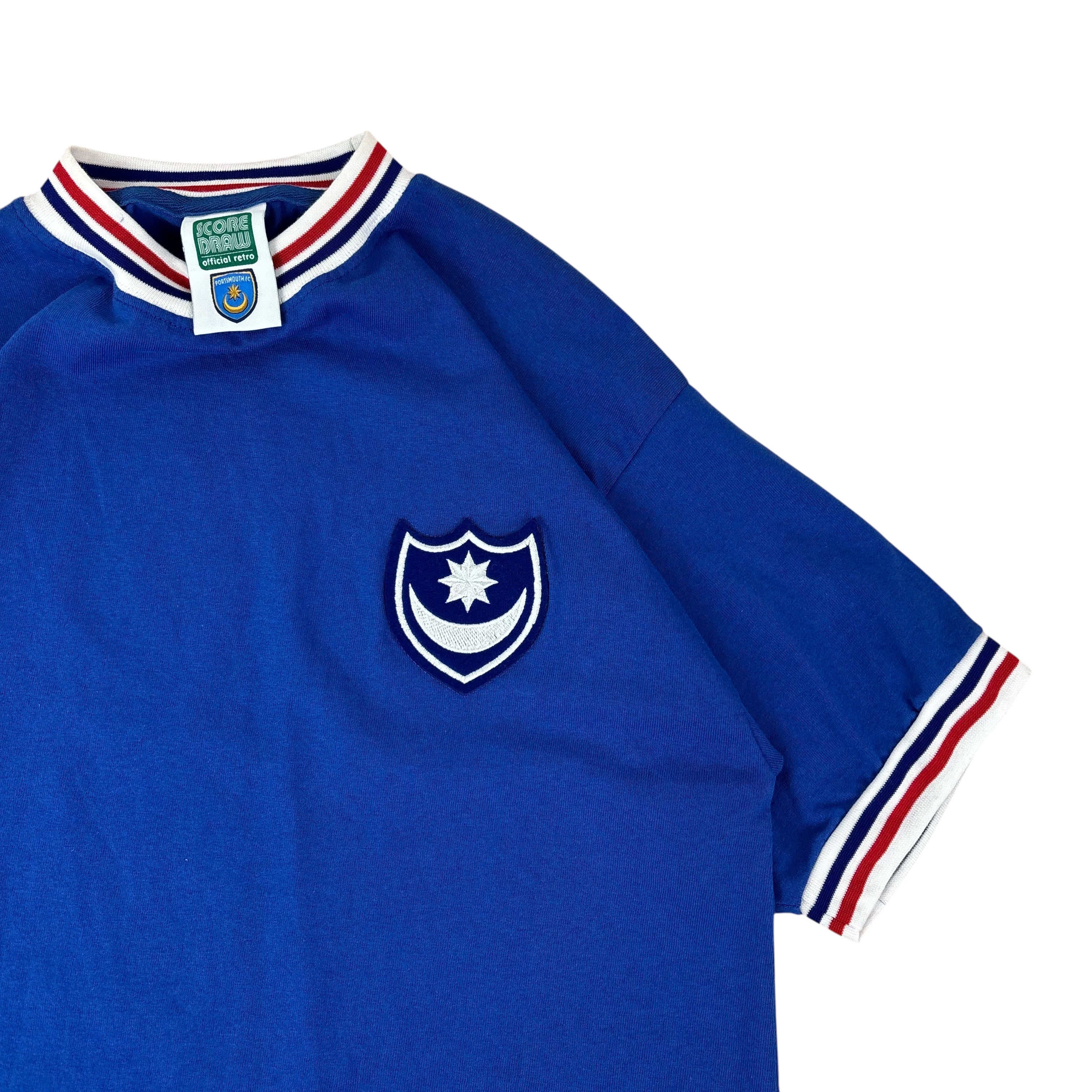 Score Draw Portsmouth FC 1960/70 Official Retro Home Jersey (M)