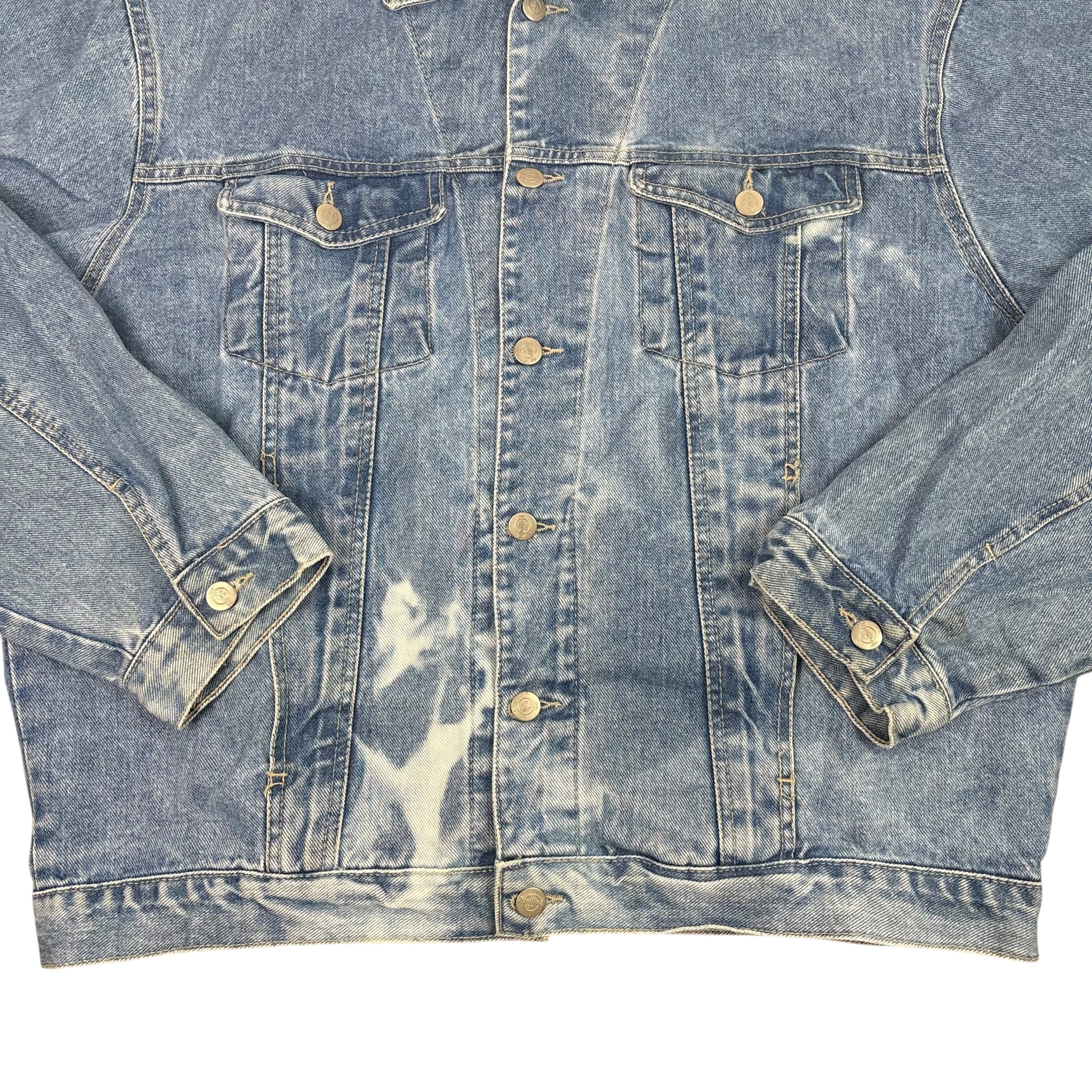 Hard Rock Cafe New York Vintage Bleach-Dyed Denim Jacket (L)