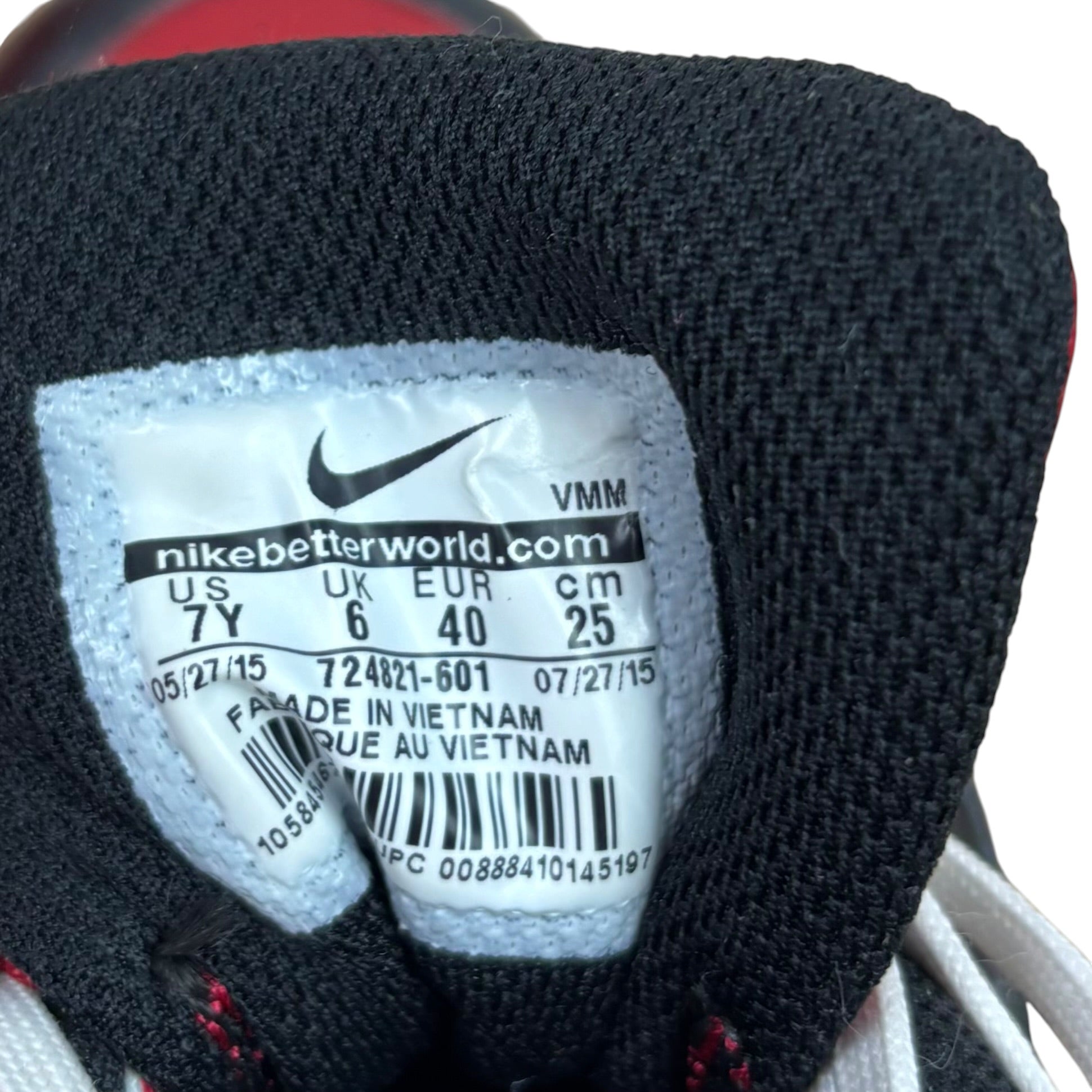 Nike AirMax90 LTR Black Red Trainers (UK6)