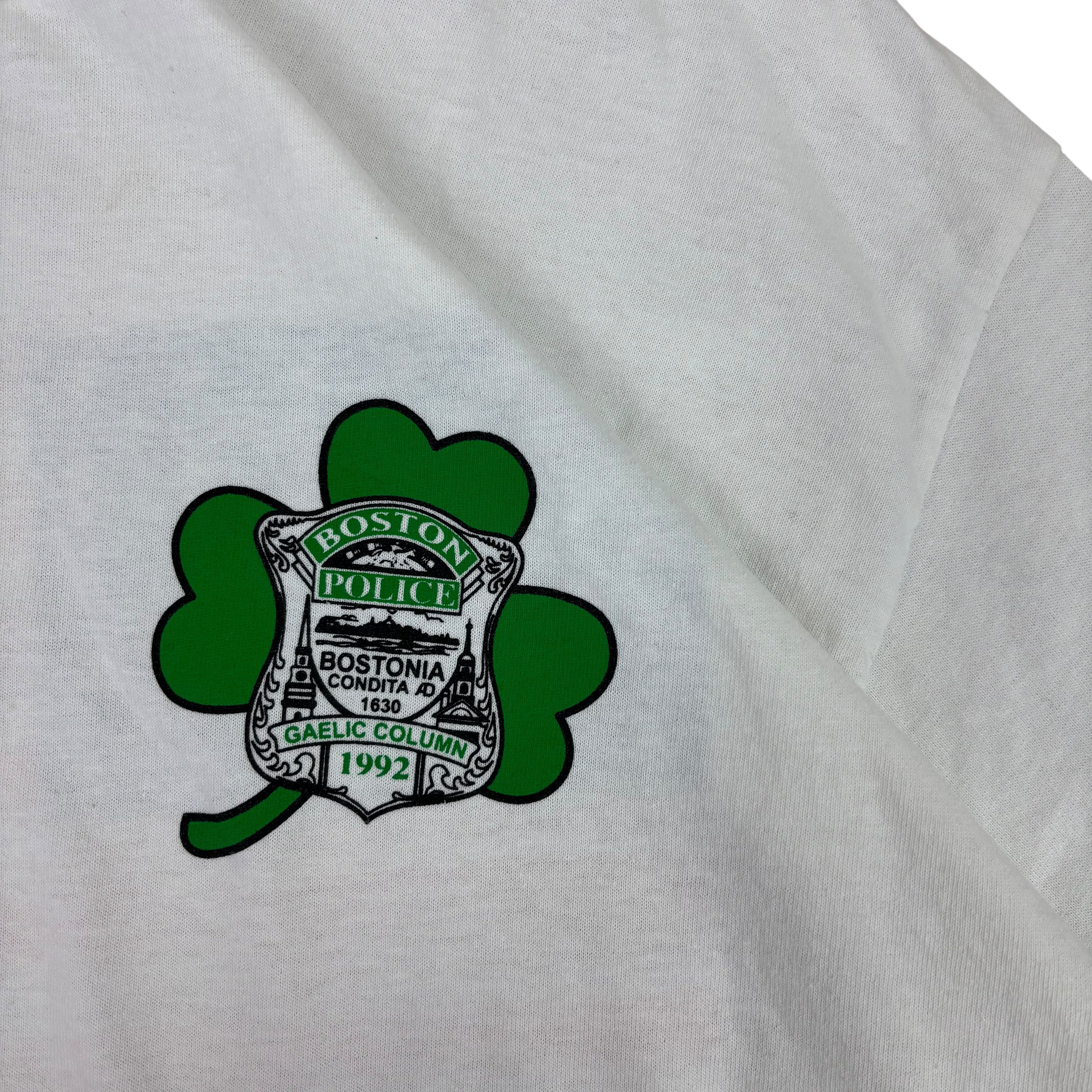 Boston Police Gaelic Column of Pipes & Drums LS Tee (L)