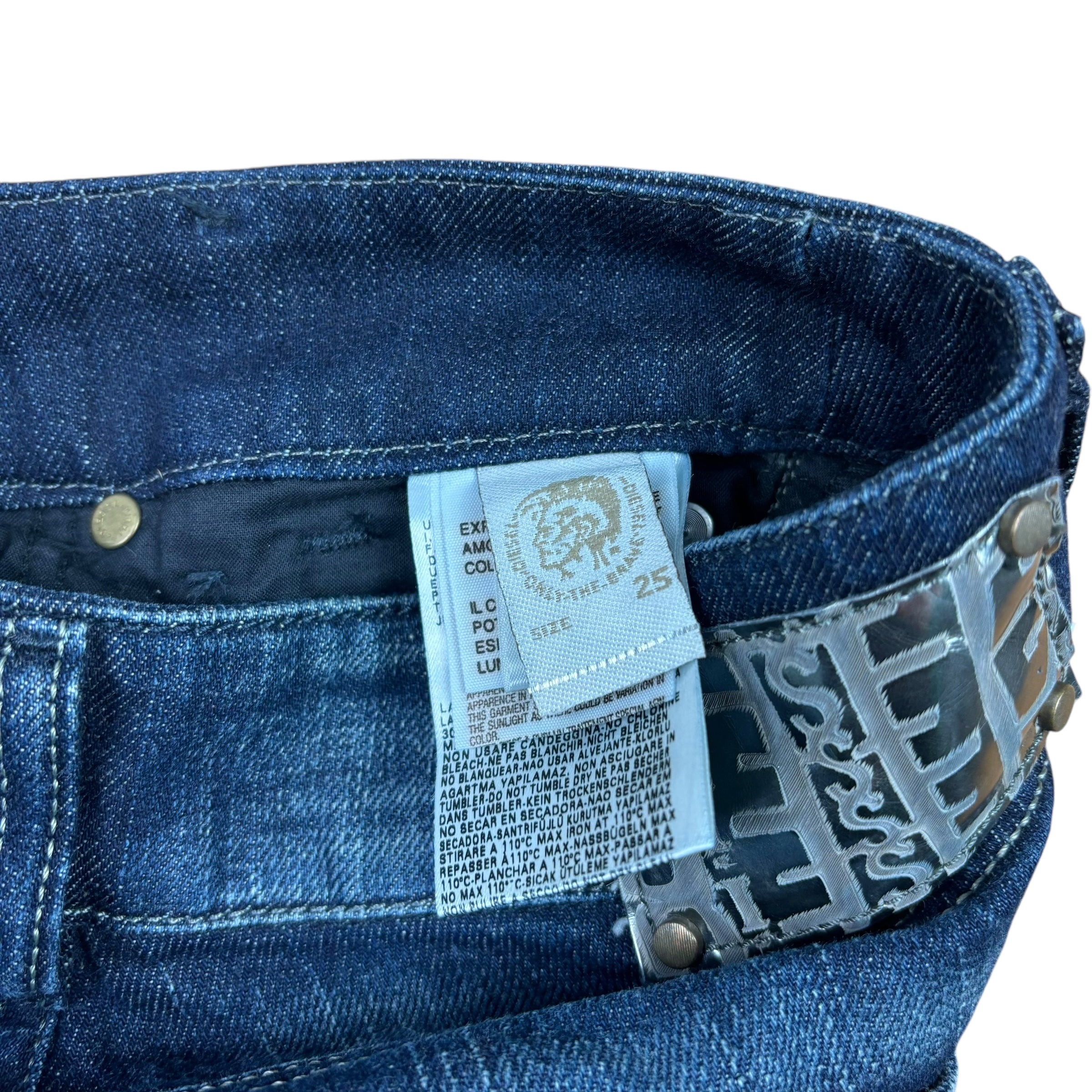 Diesel Louvley Y2K Flared Washed Denim Jeans (25”x32”)