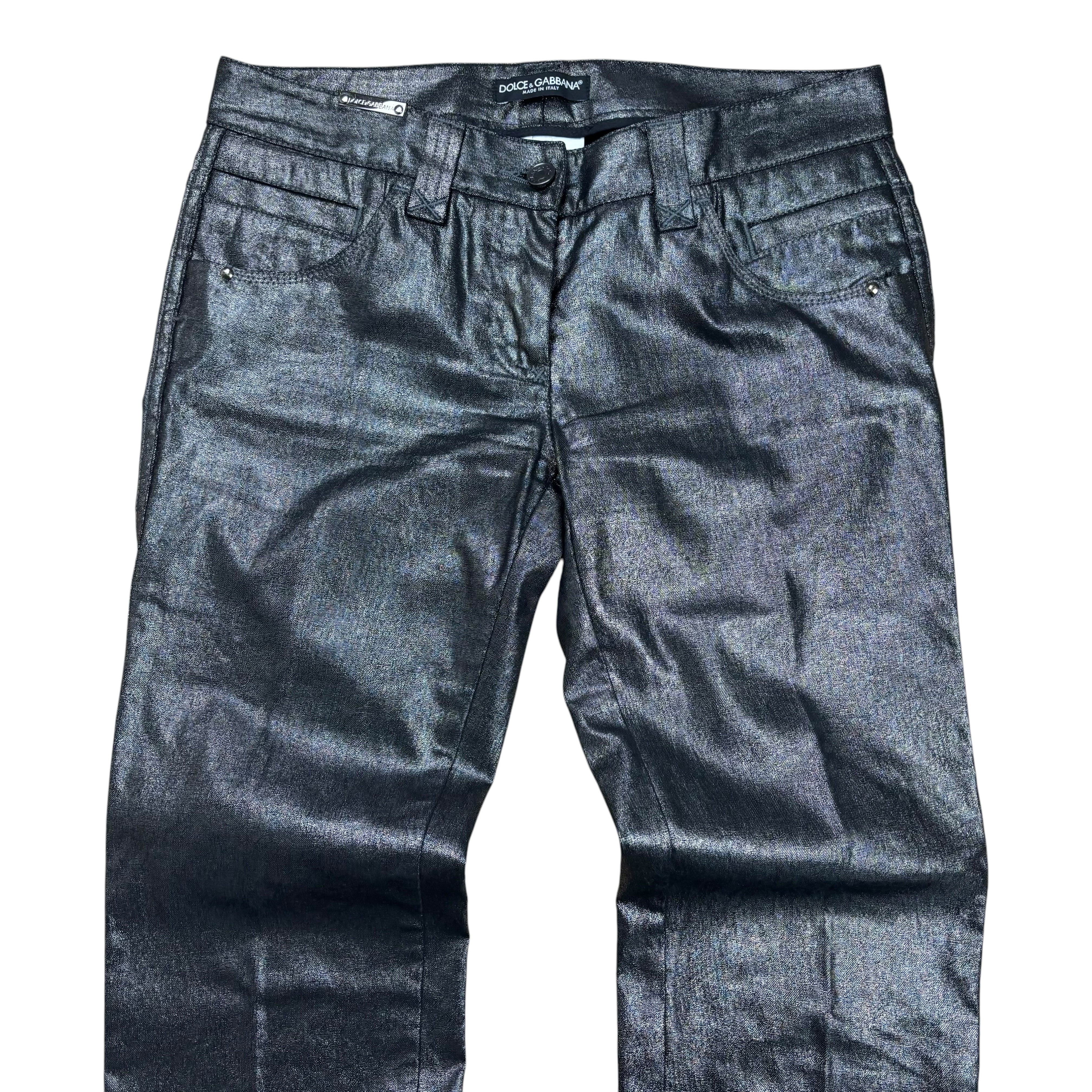 Dolce&Gabanna Y2K Silver Denim Pants (Women’s S)
