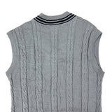 Lacoste Vintage Grey Knitted V-Neck Sweater Vest (S)