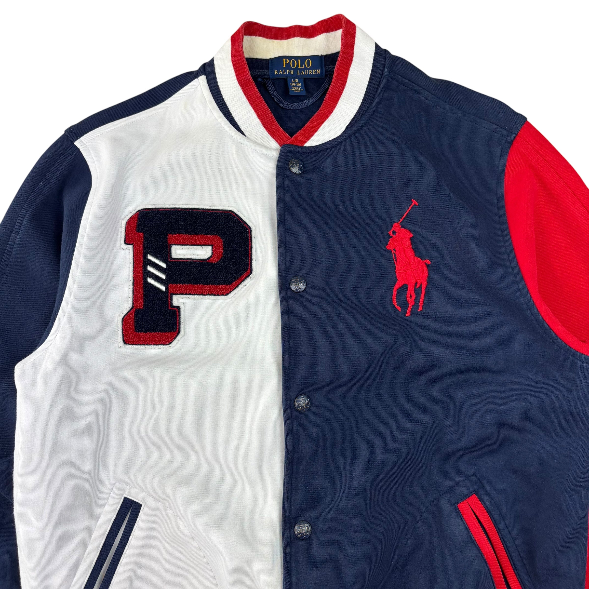 Polo Ralph Lauren Cotton Varsity Bomber Track Jacket (Women’s L)