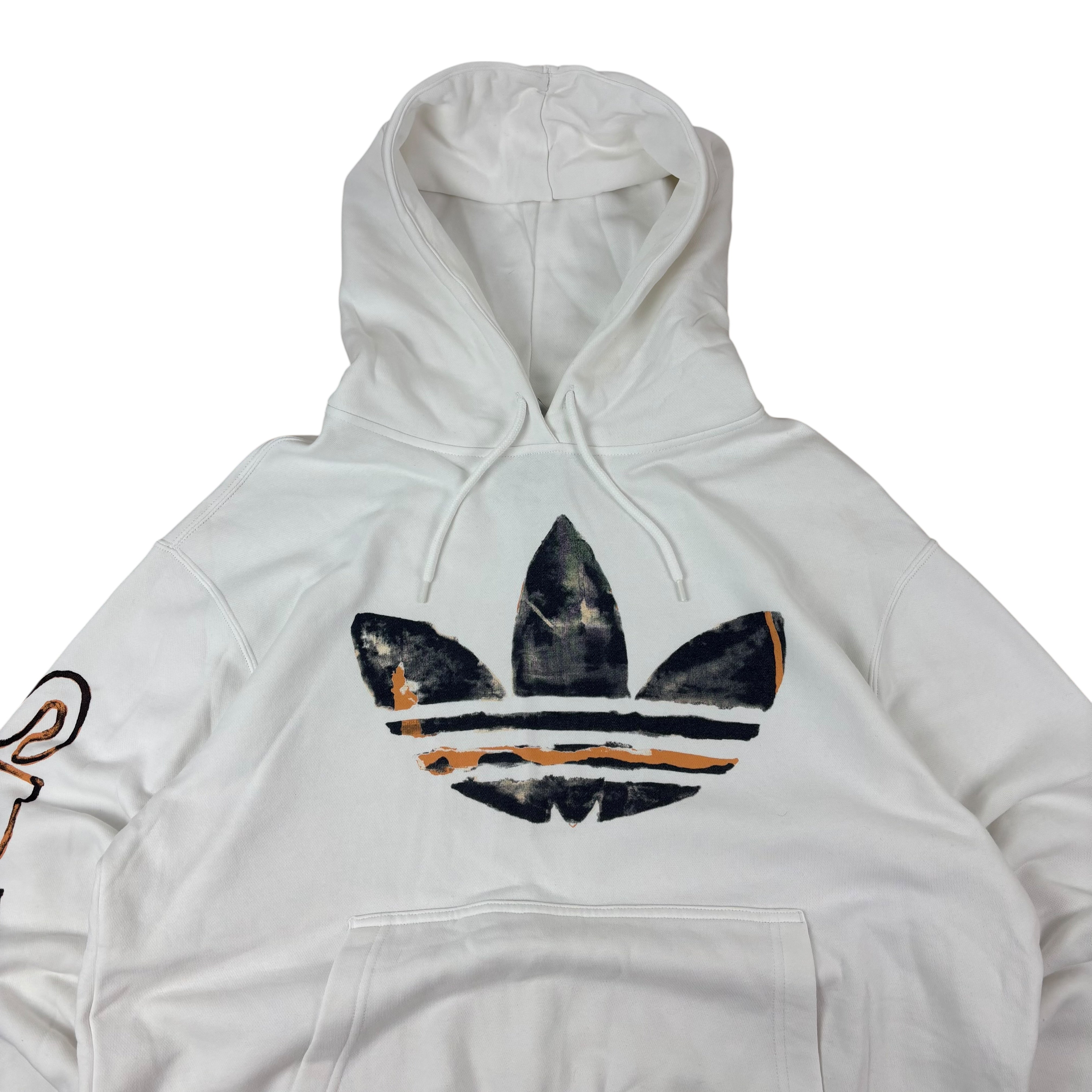 Adidas White Logo Graphic Hoodie (M)