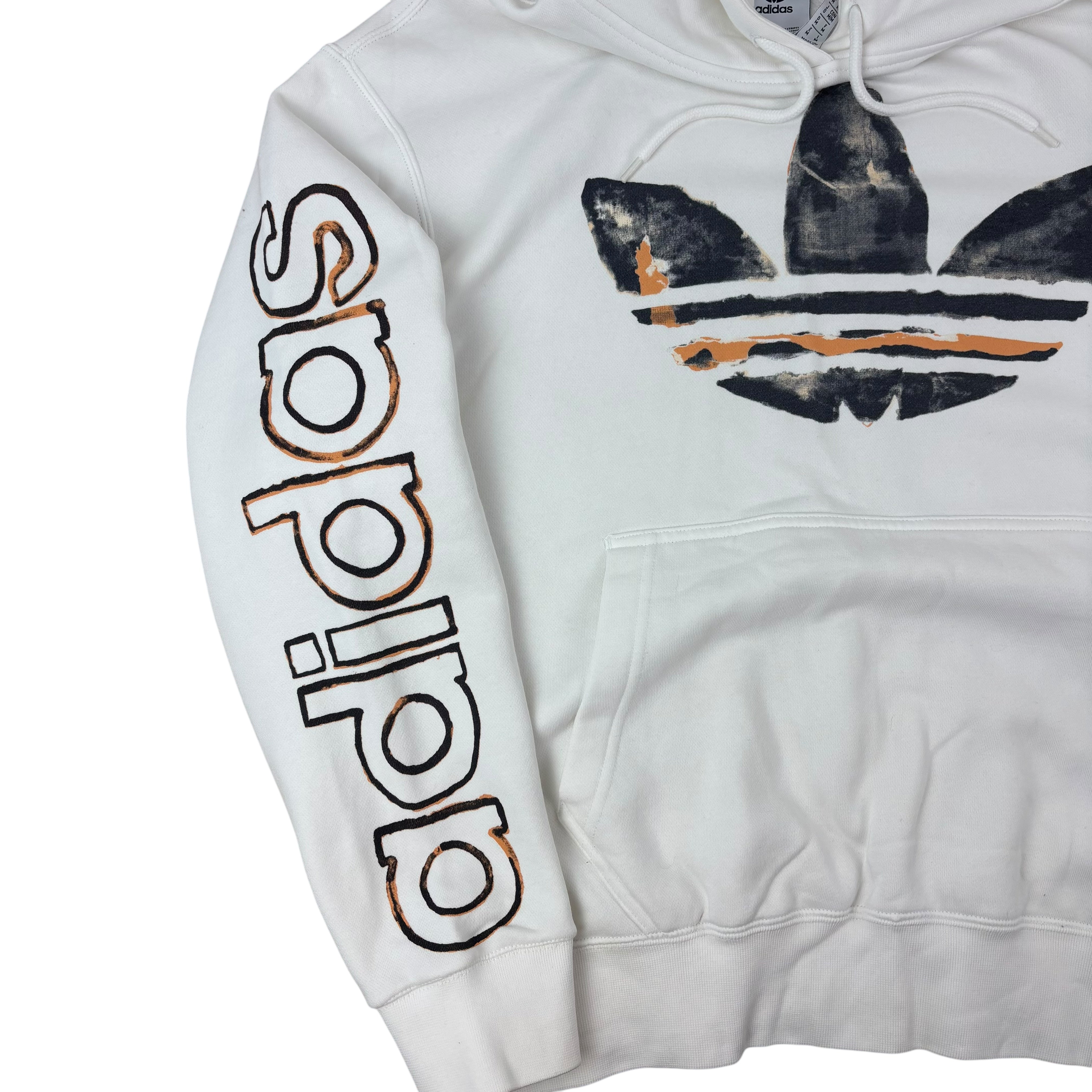 Adidas White Logo Graphic Hoodie (M)