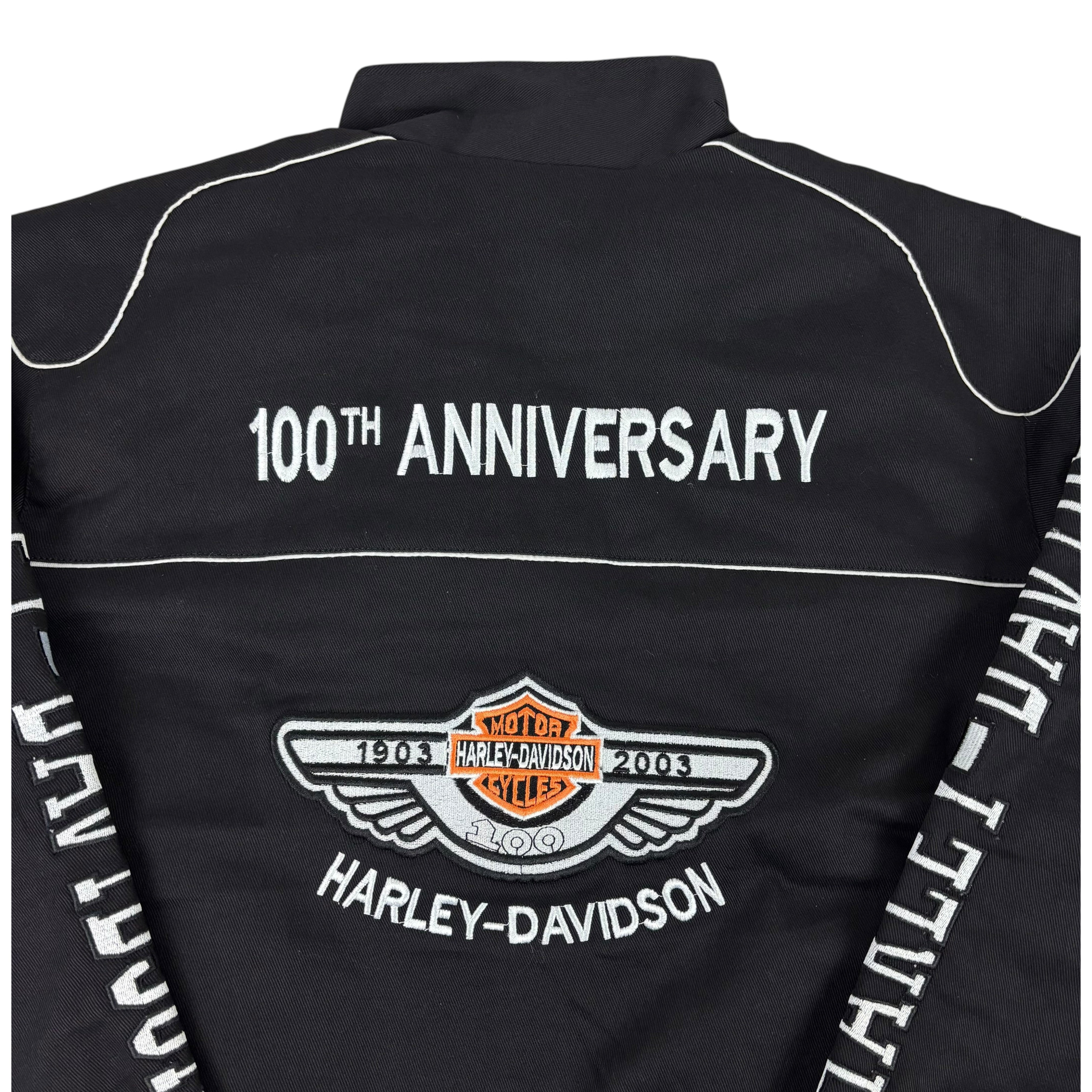 Harley Davidson 100 Year Anniversary 2003 Black Racing Jacket (L-XL)