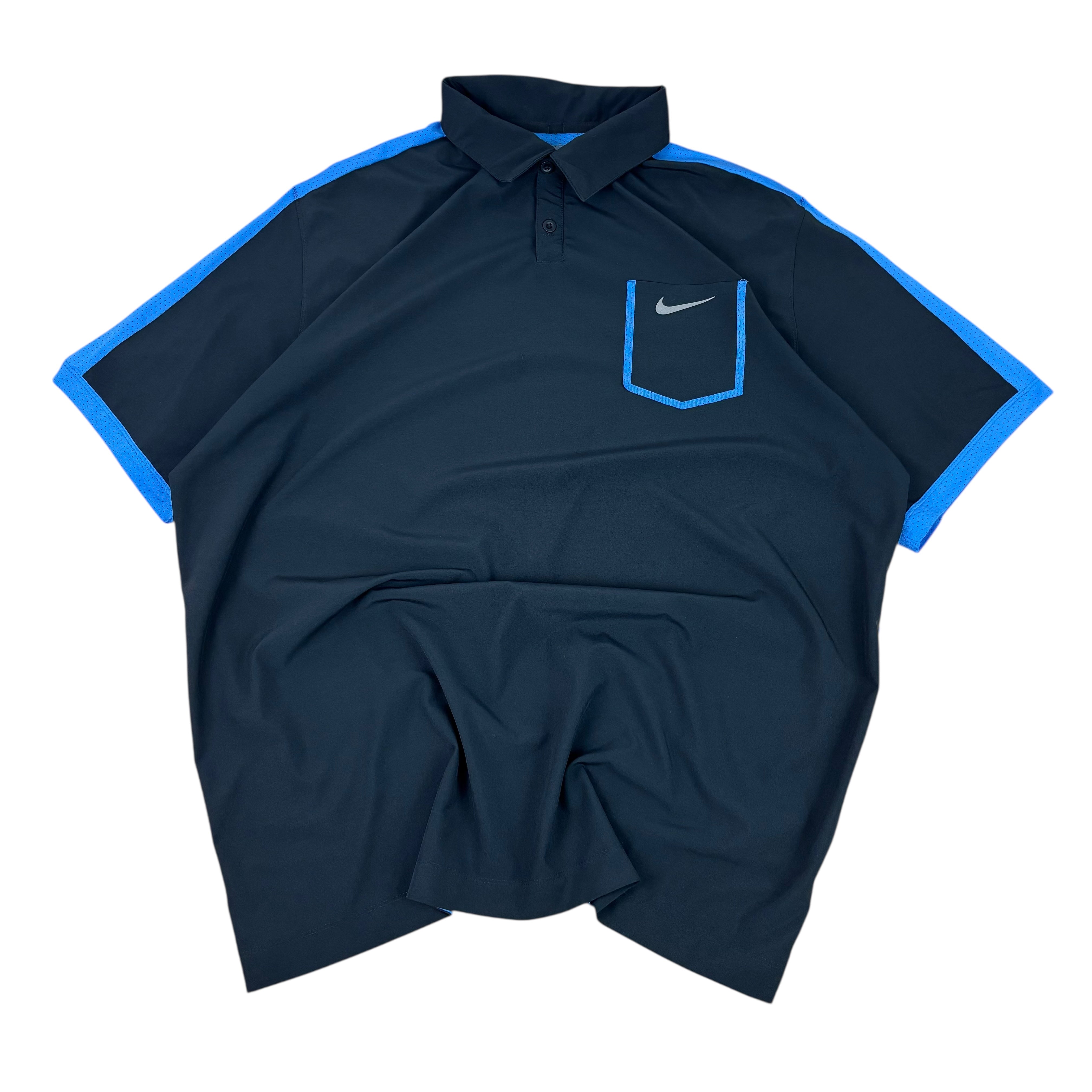 Nike Golf Tour Performance Black & Blue Polo Shirt (XXL)