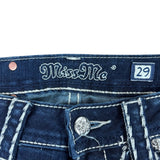 MissMe Y2K Distressed Boot-Cut Jeans (29”)
