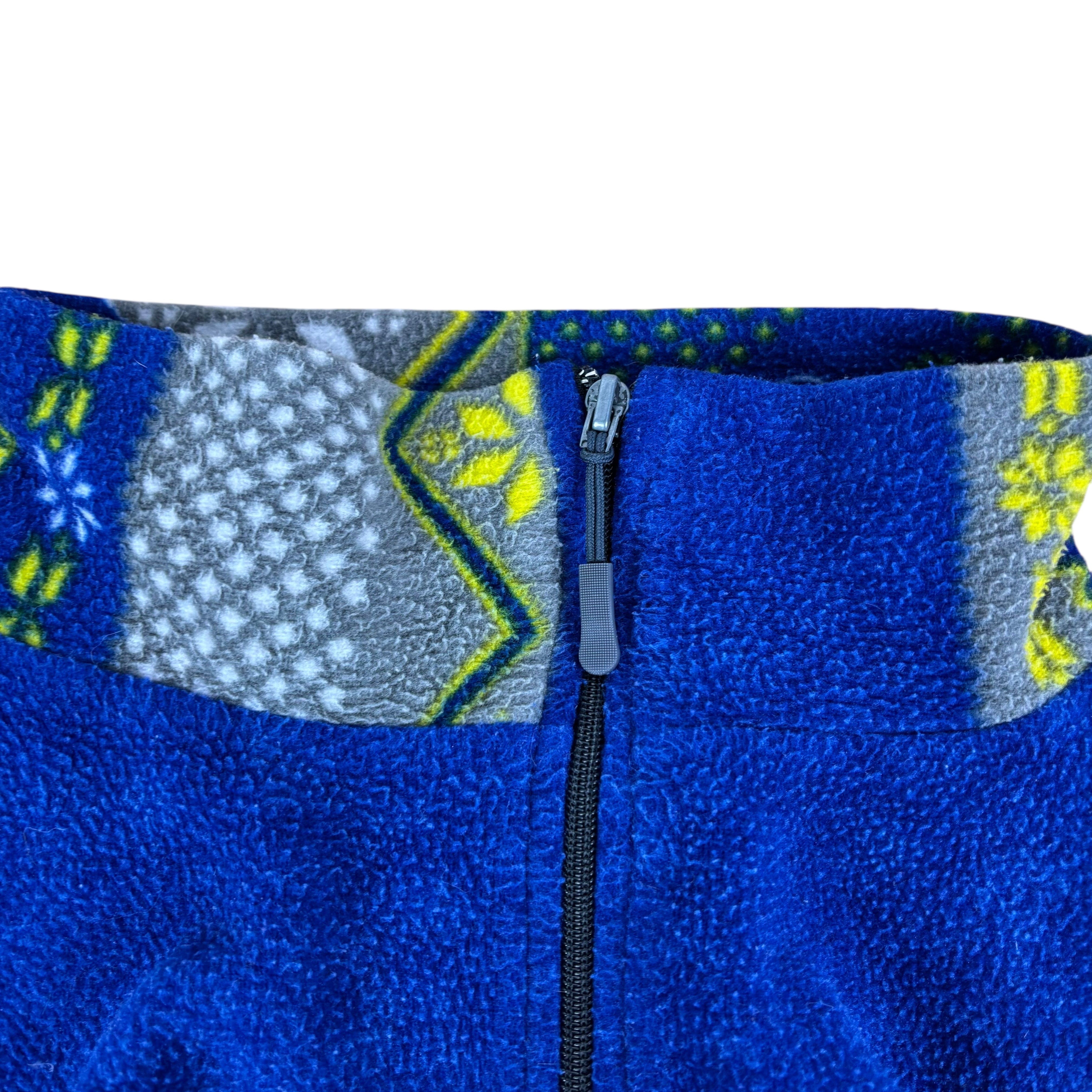 Vintage Blue Flower Pattern Fleece (M)