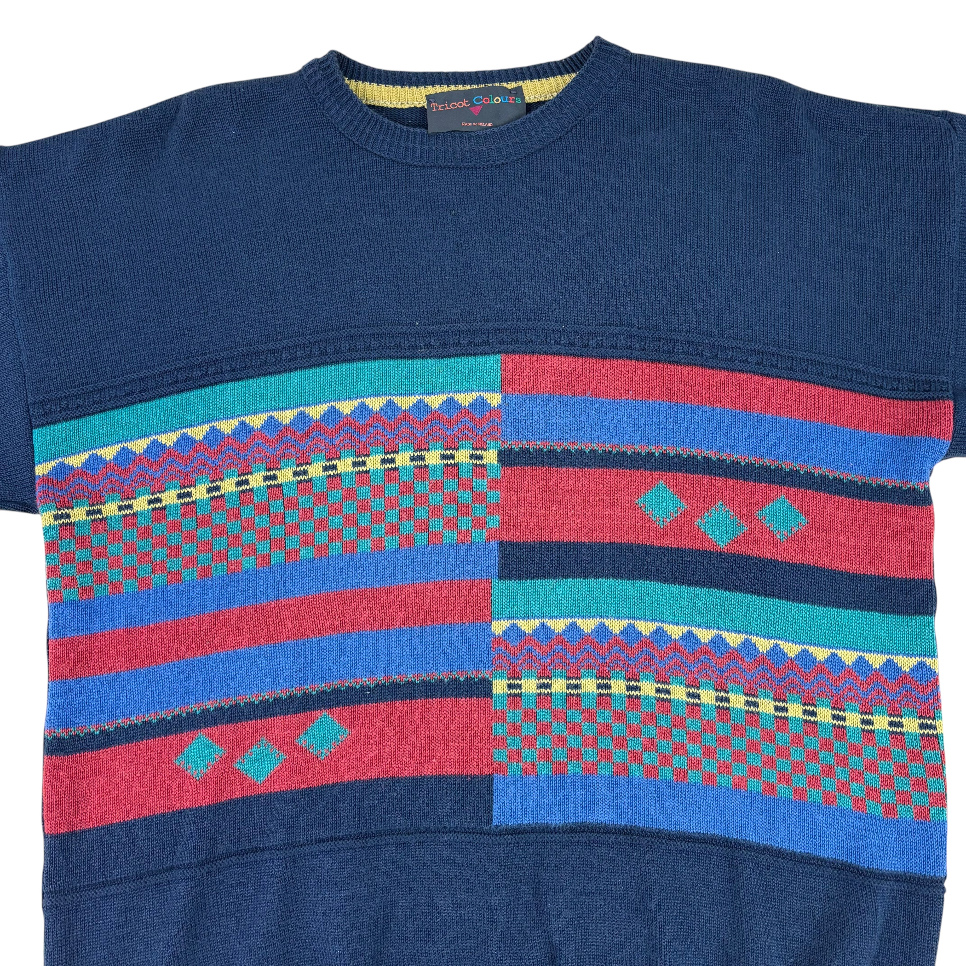 Tricot Colours Vintage Made in Ireland Knitted Fisherman Sweater (L)