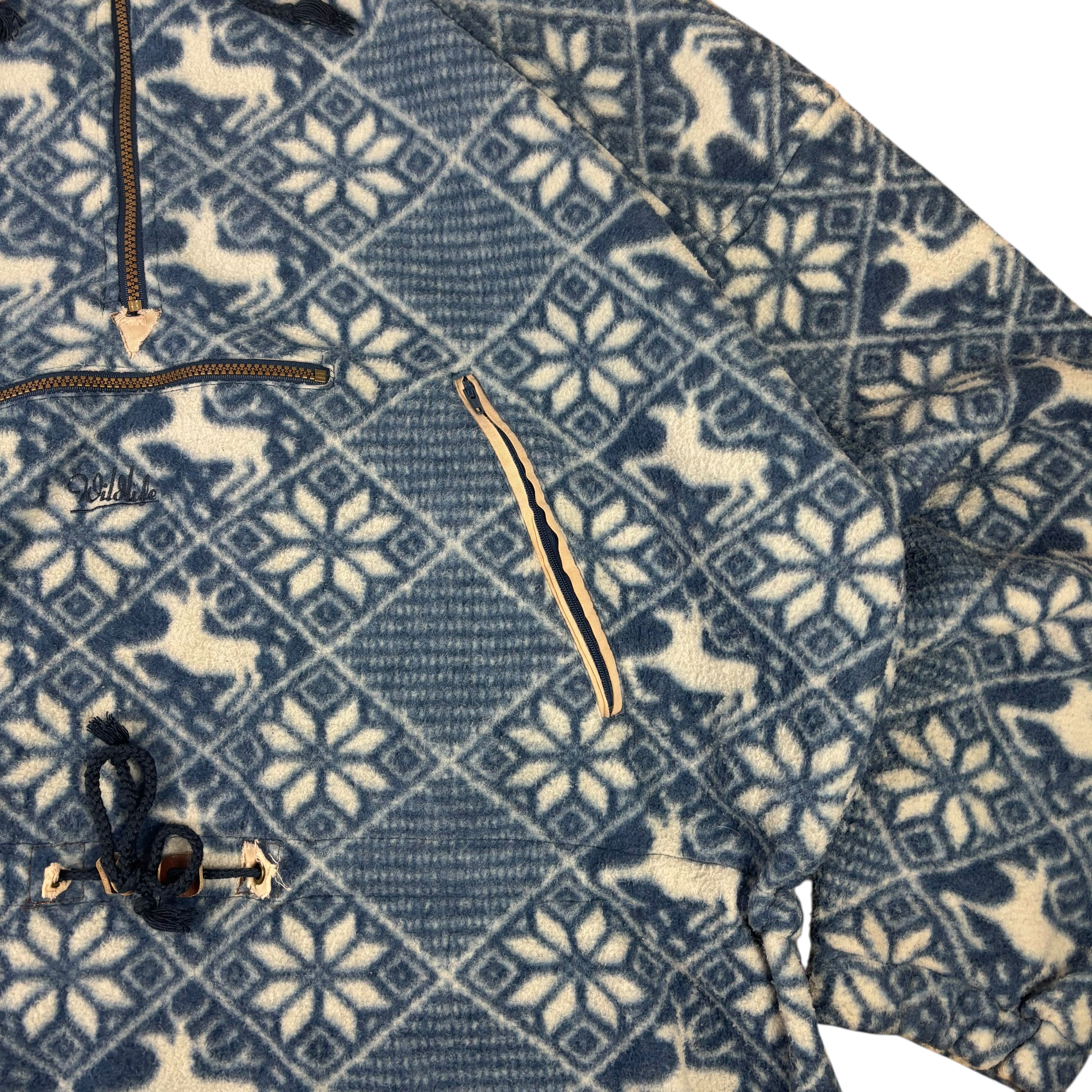 Wildlife Vintage Deer Pattern Fleece (XXL)