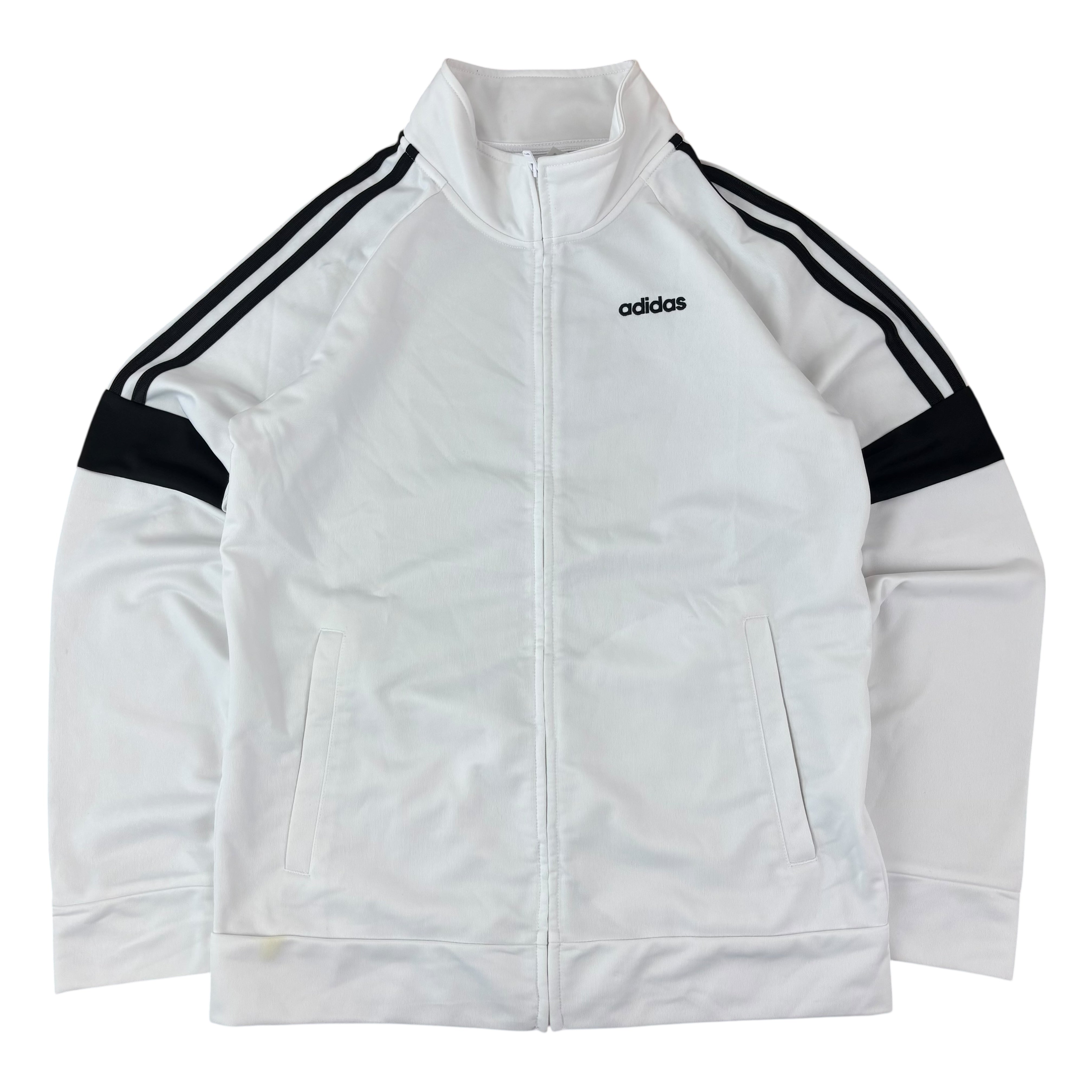 Adidas White Spell-Out Track Jacket (Women’s L)
