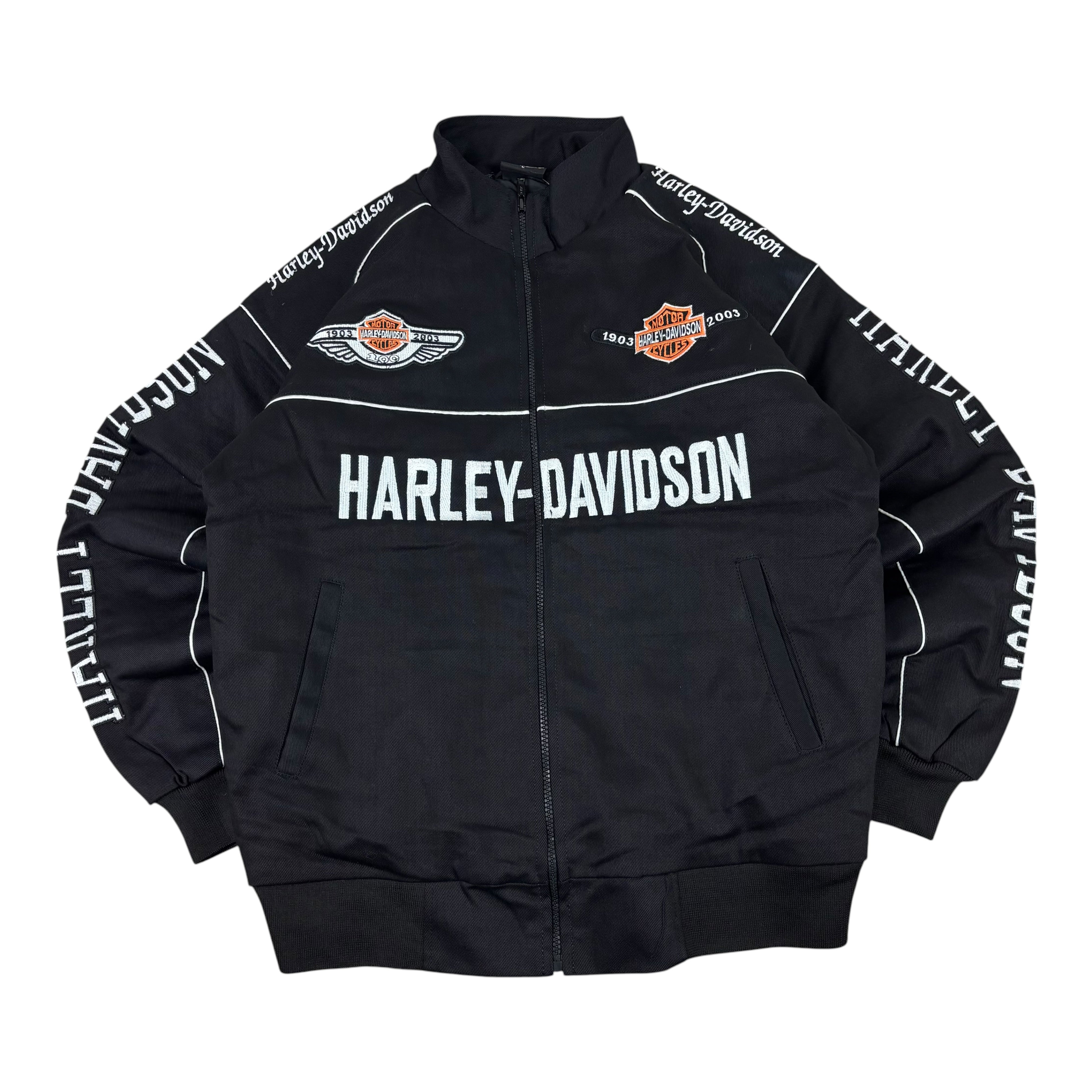 Harley Davidson 100 Year Anniversary 2003 Black Racing Jacket (L-XL)