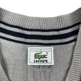 Lacoste Vintage Grey Knitted V-Neck Sweater Vest (S)