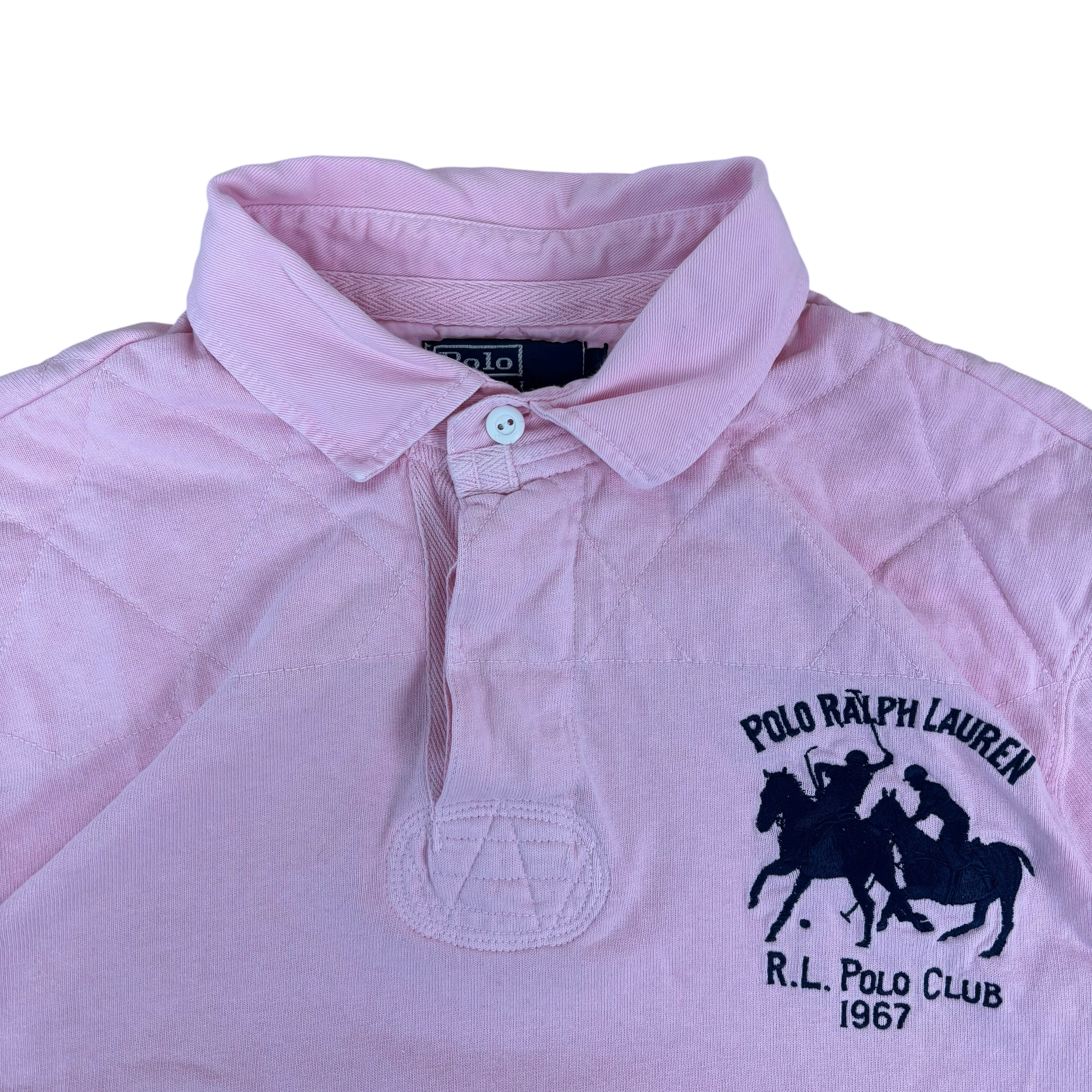 Polo Ralph Lauren 90s Pink Big Pony LS Polo Shirt (L)