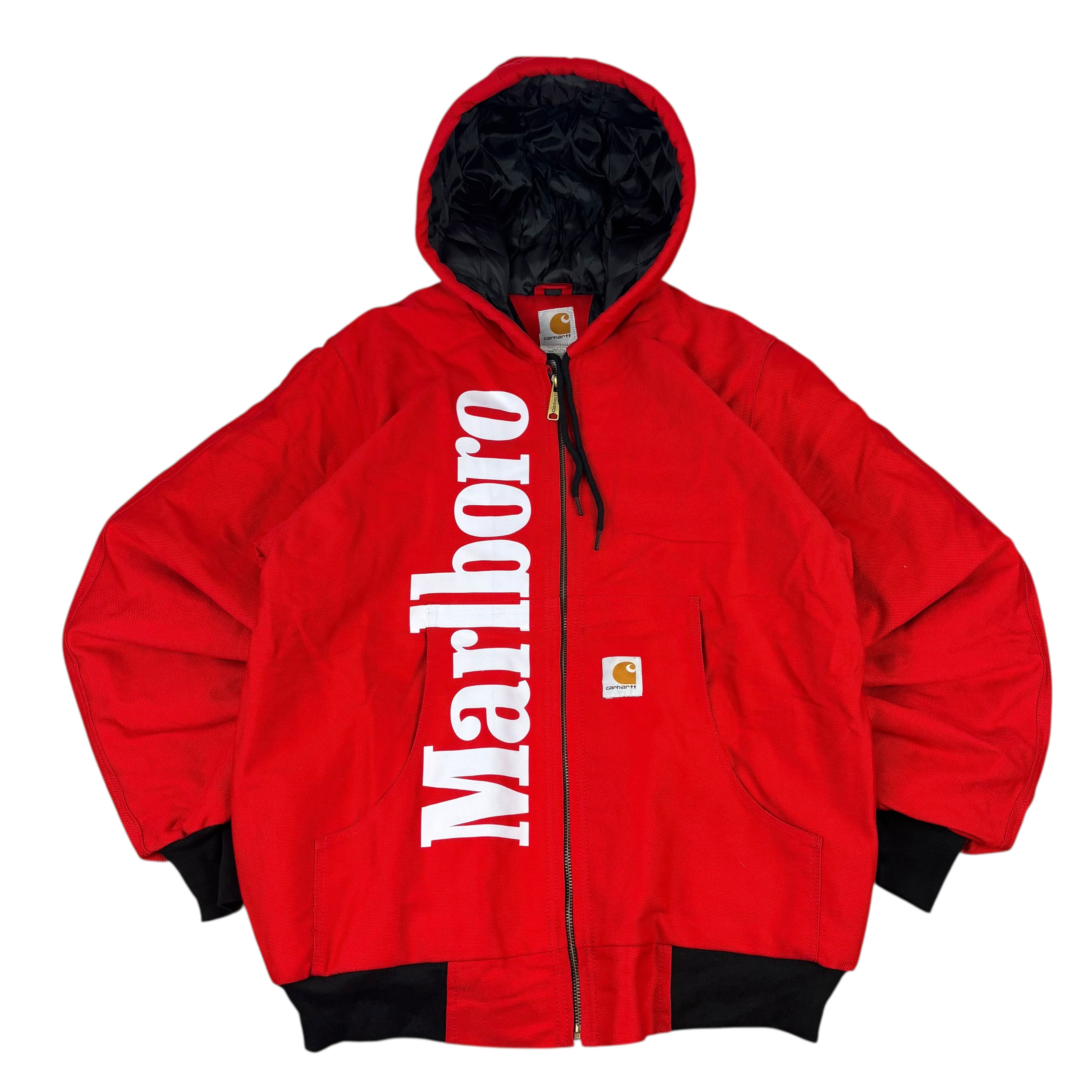 Carhartt × Marlboroアクティブジャケット リワーク レッド Carhartt Marlboro Red Reworked Active Jacket (M) – Peeco.ie