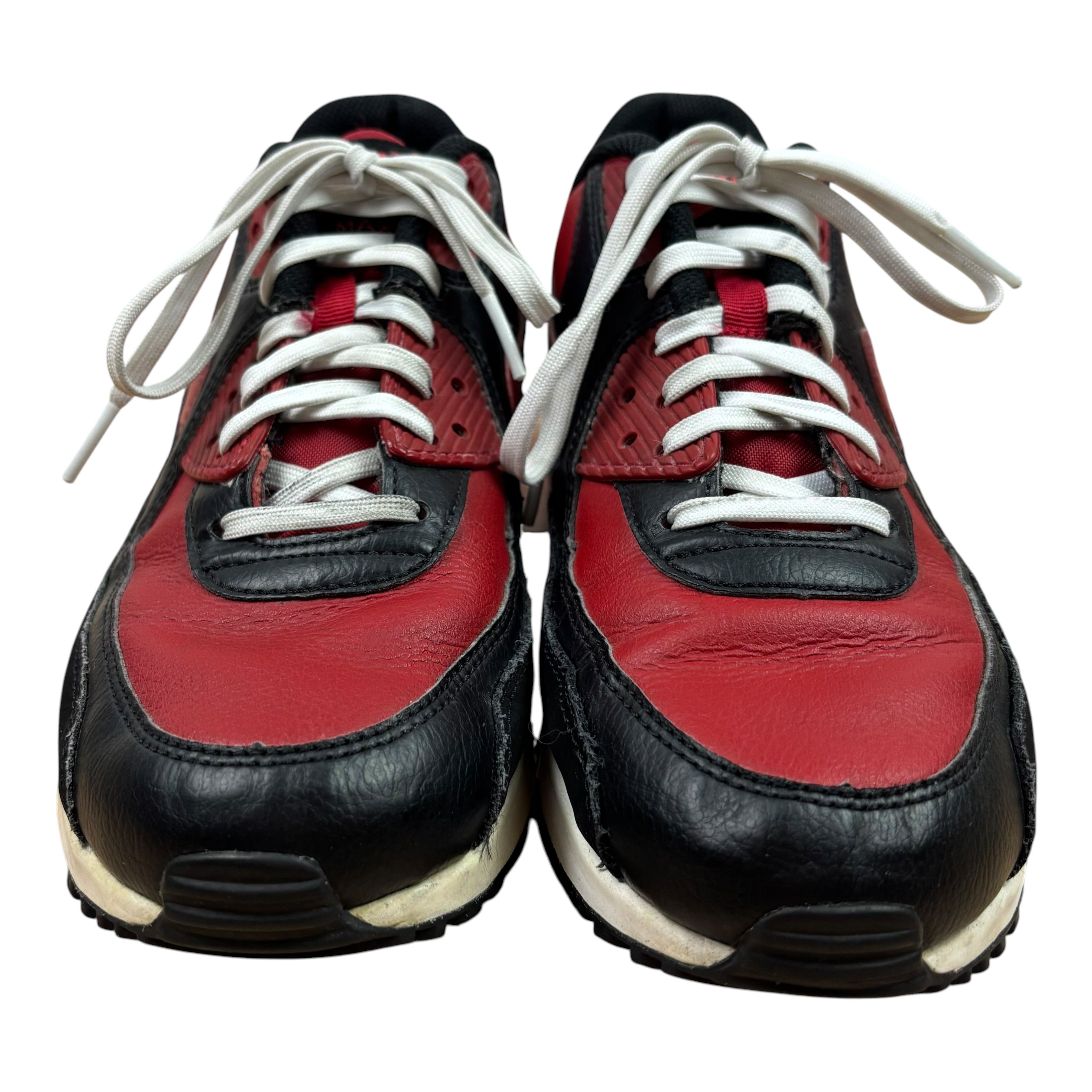 Nike AirMax90 LTR Black Red Trainers (UK6)