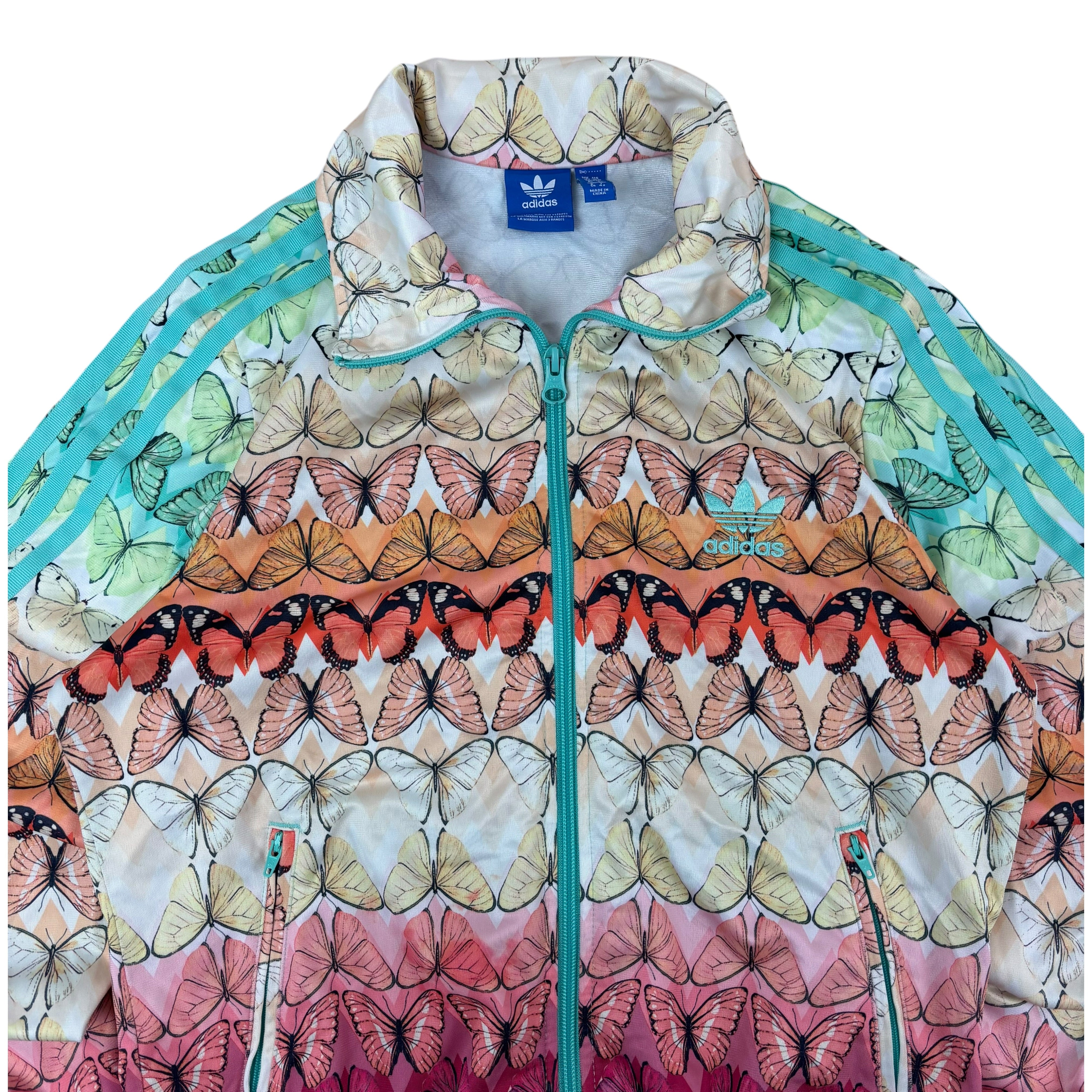 Adidas Butterfly Trefoil Cropped Bomber Track Jacket (Women’s S)