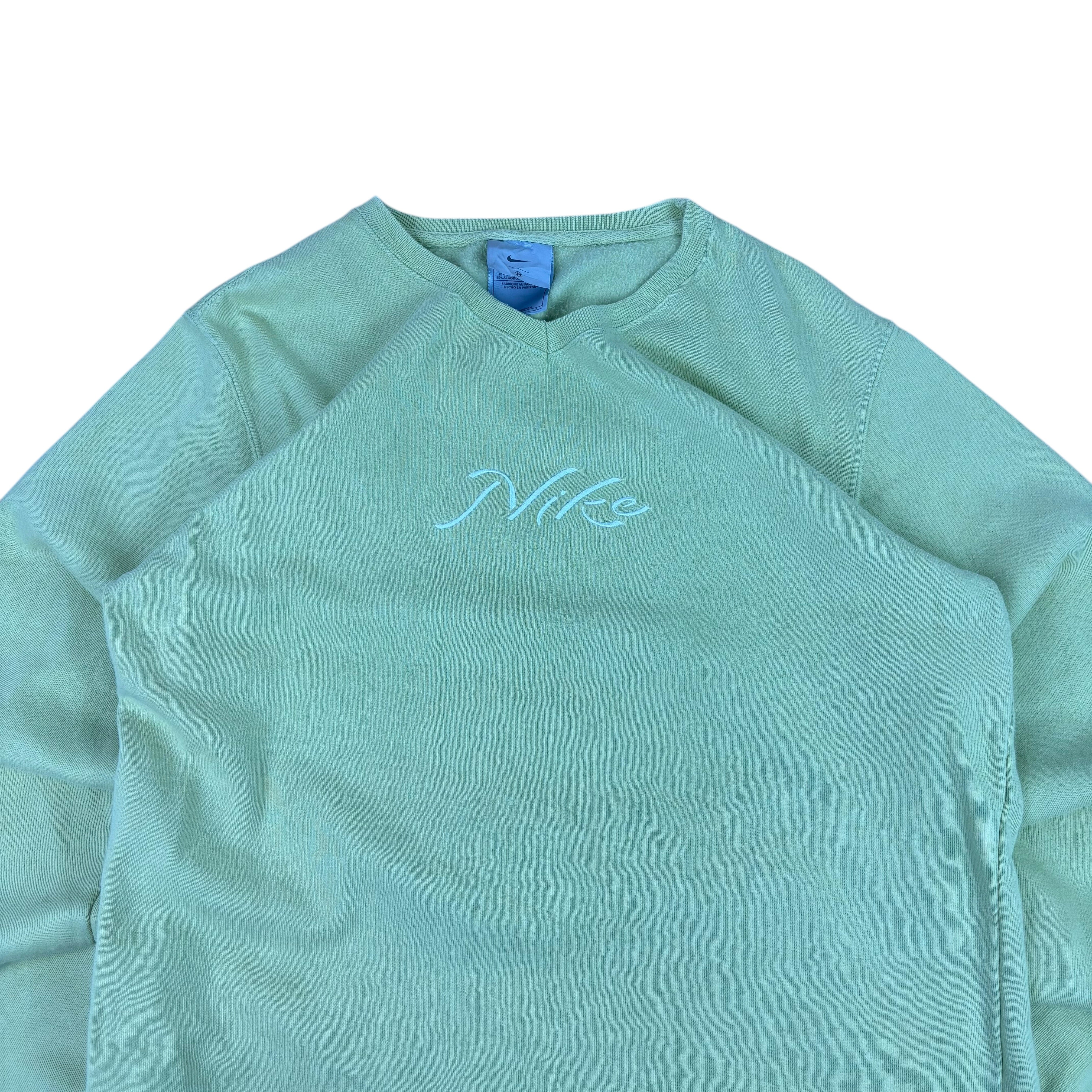 Nike Y2K Lime Green Spell-Out Sweater (Women’s M)