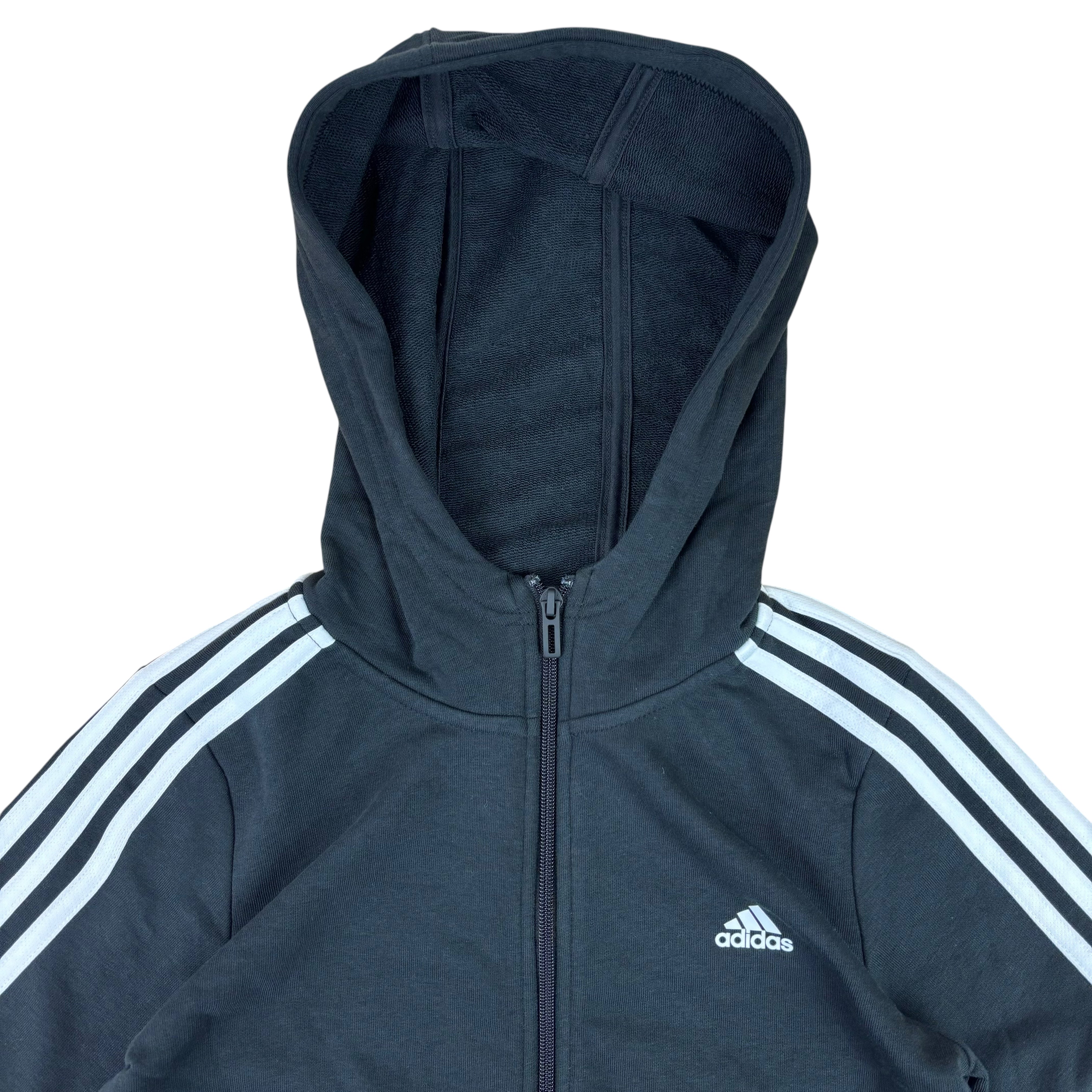 Adidas Black Zip-Up Logo Hoodie BNWT (11-12yrs)